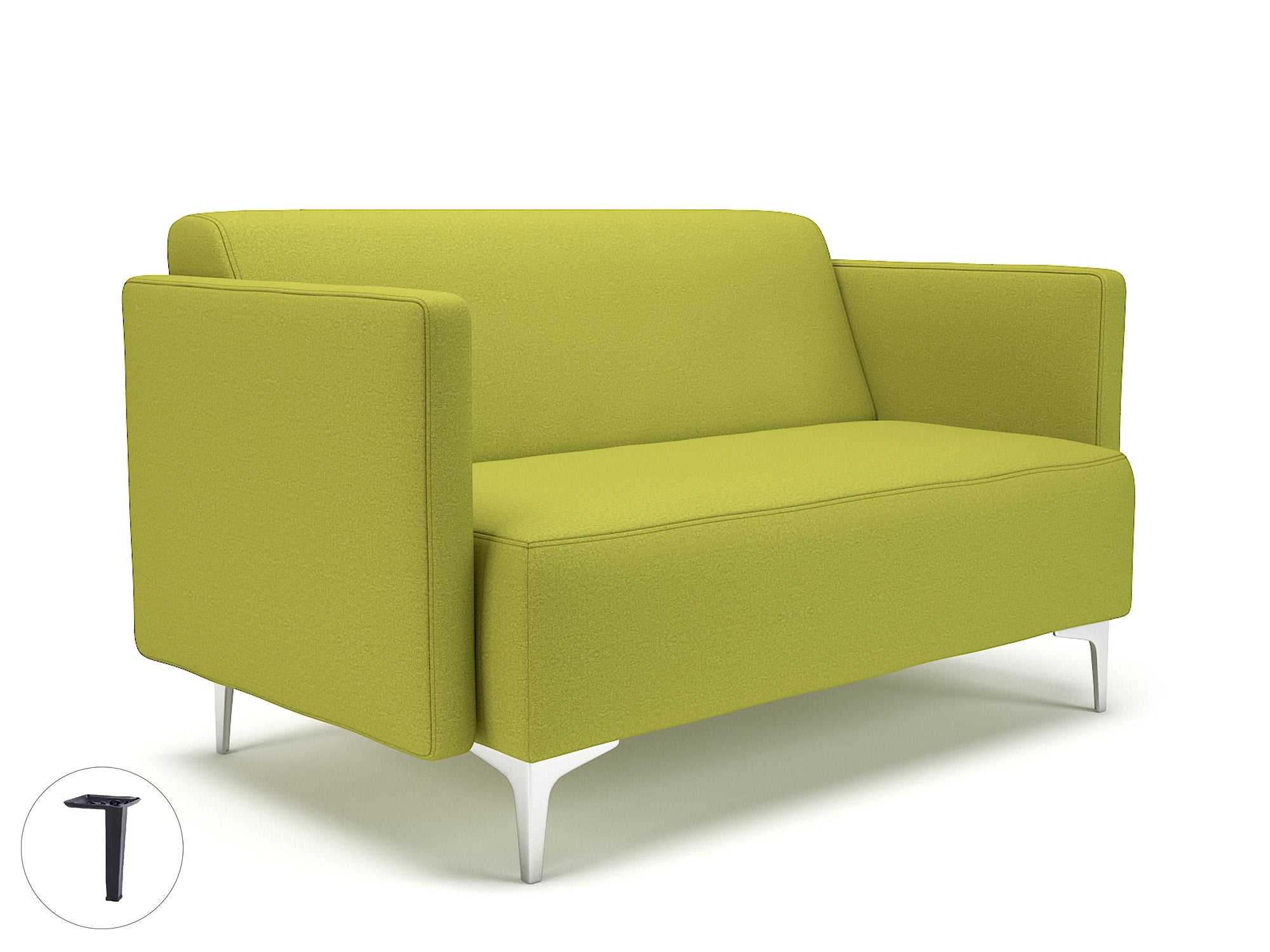 Office furniture napa-slim-arm-125cm-wide-sofa-in-warwick-dolly-fabric Dynamic  Matt Black Colour Citron 