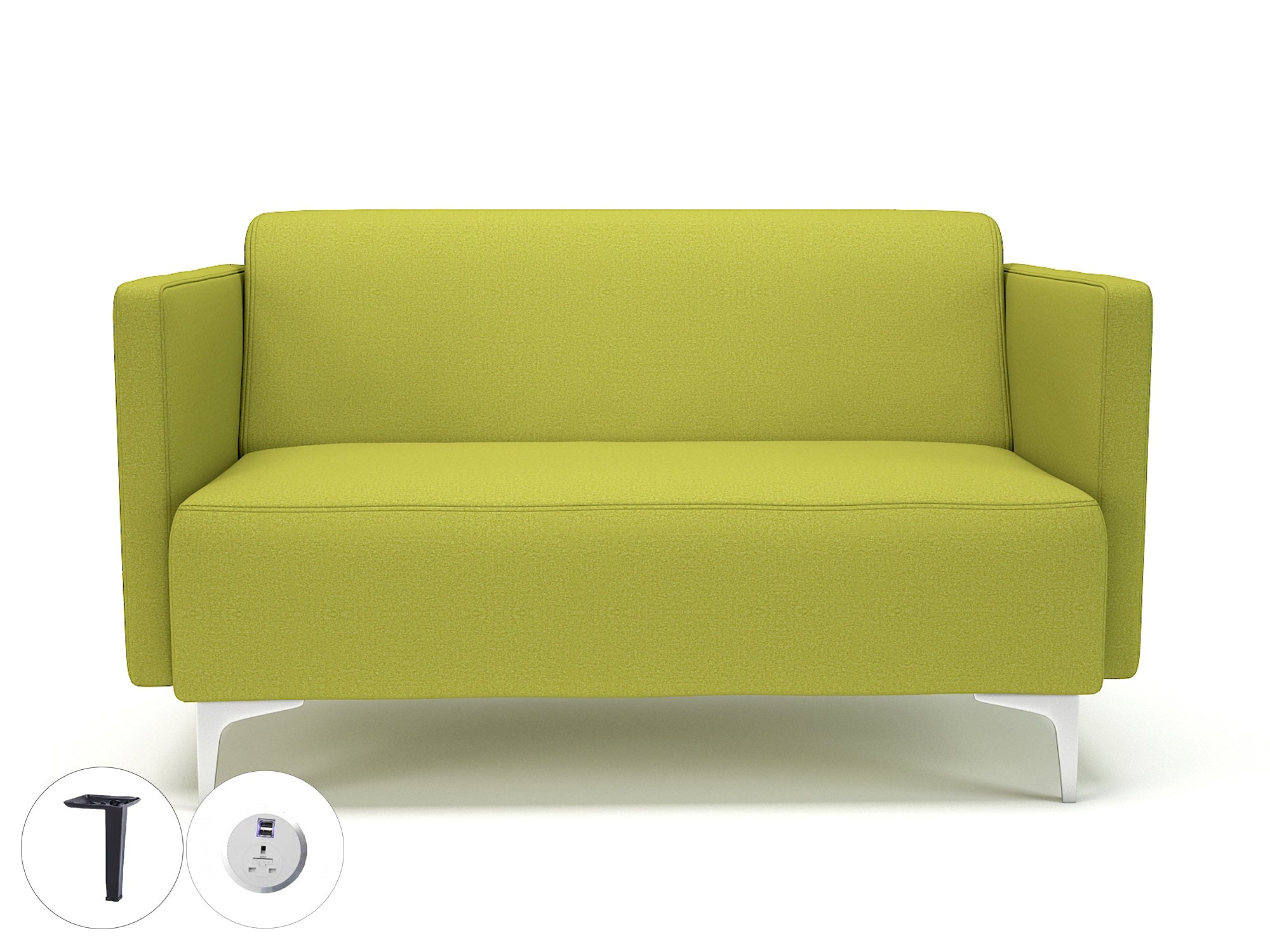 Office furniture napa-slim-arm-125cm-wide-sofa-in-warwick-dolly-fabric-with-socket Dynamic  Chrome Colour Denim 