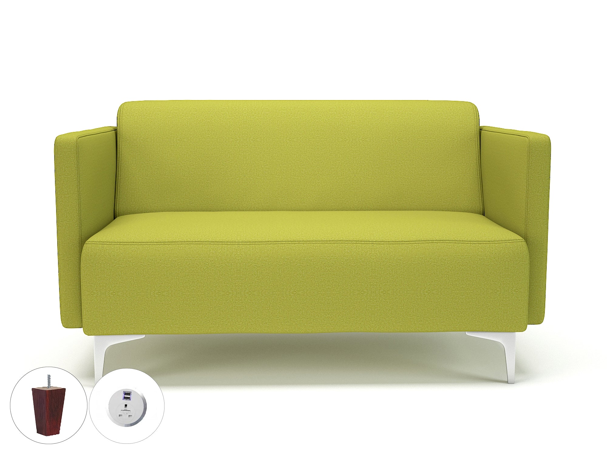 Office furniture napa-slim-arm-125cm-wide-sofa-in-warwick-dolly-fabric-with-socket Dynamic  Matt Black Colour Denim 