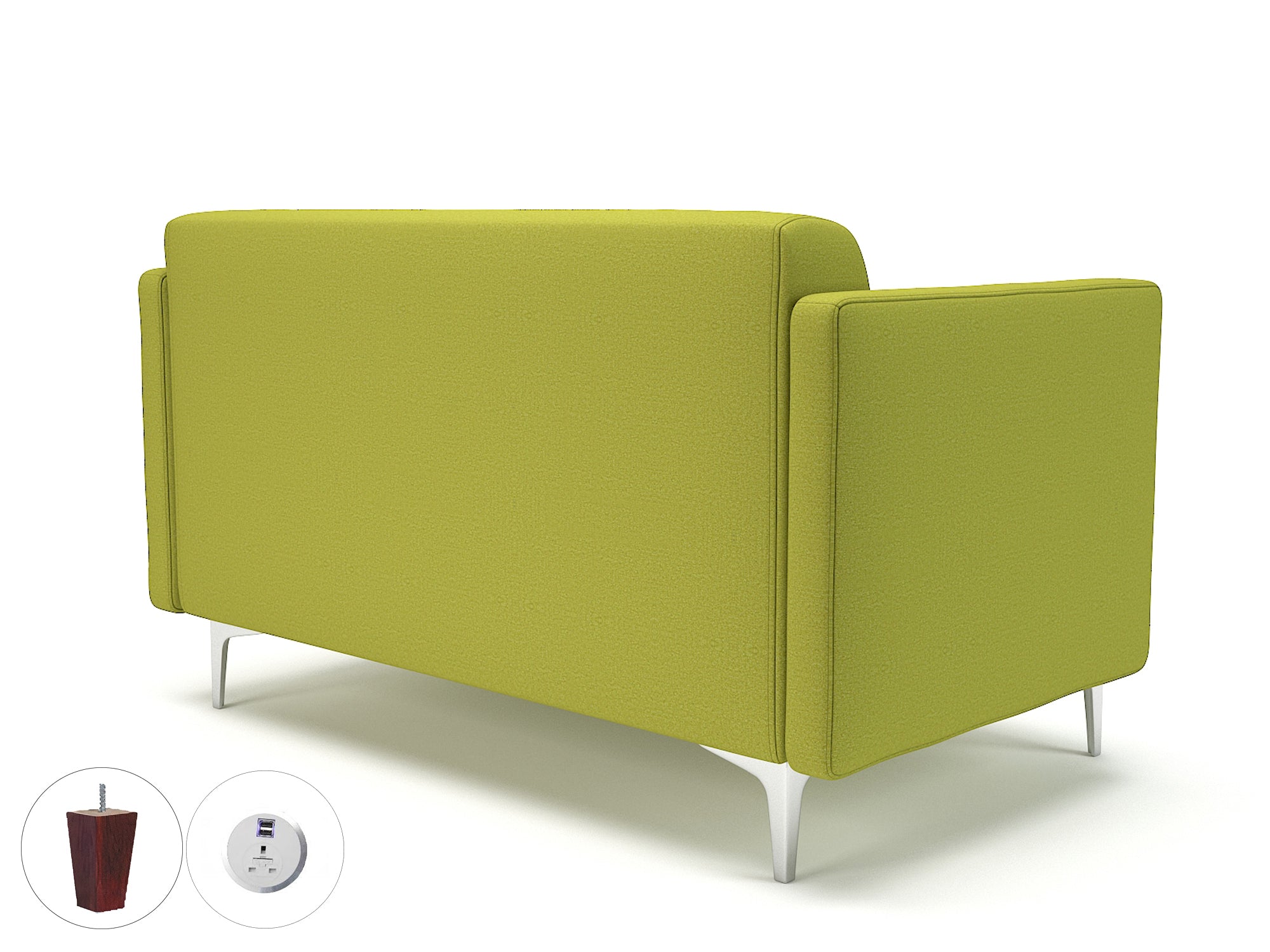 Office furniture napa-slim-arm-125cm-wide-sofa-in-warwick-dolly-fabric-with-socket Dynamic  Chrome Colour Ebony 