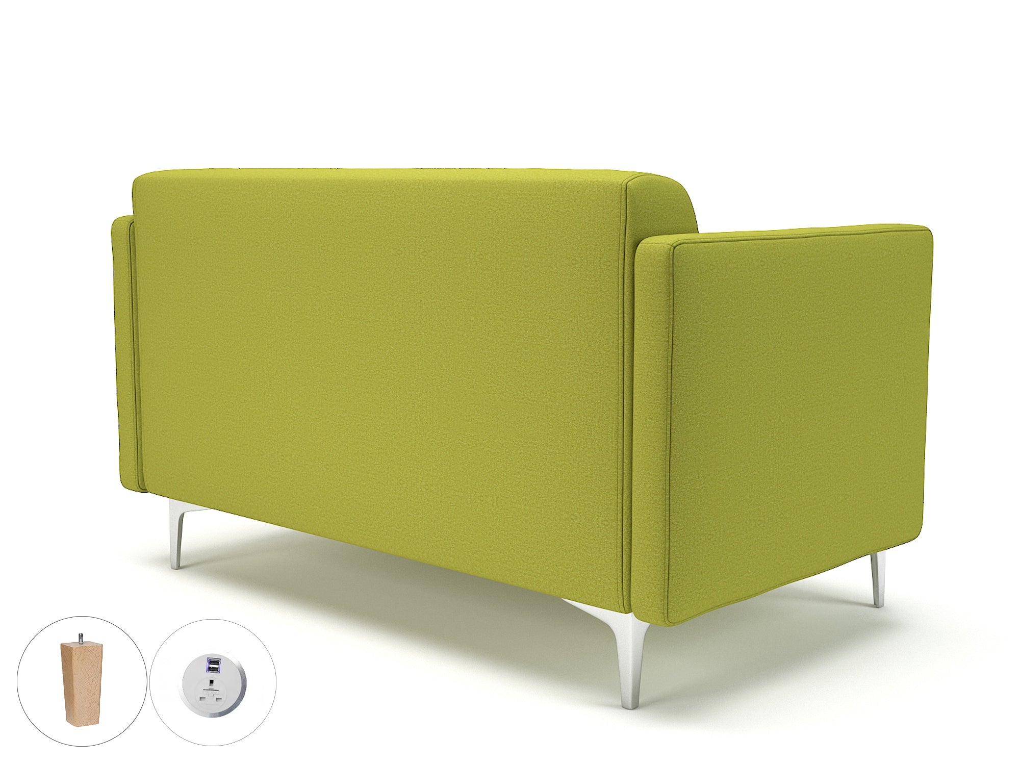 Office furniture napa-slim-arm-125cm-wide-sofa-in-warwick-dolly-fabric-with-socket Dynamic  Matt Black Colour Ebony 