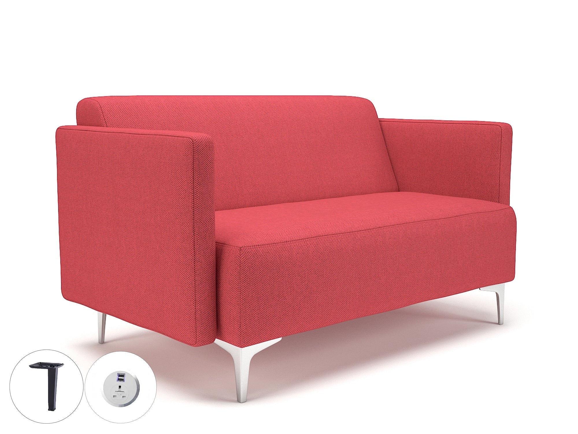Office furniture napa-slim-arm-125cm-wide-sofa-in-camira-era-fabric-with-socket Dynamic  Matt Black Colour Cycle 