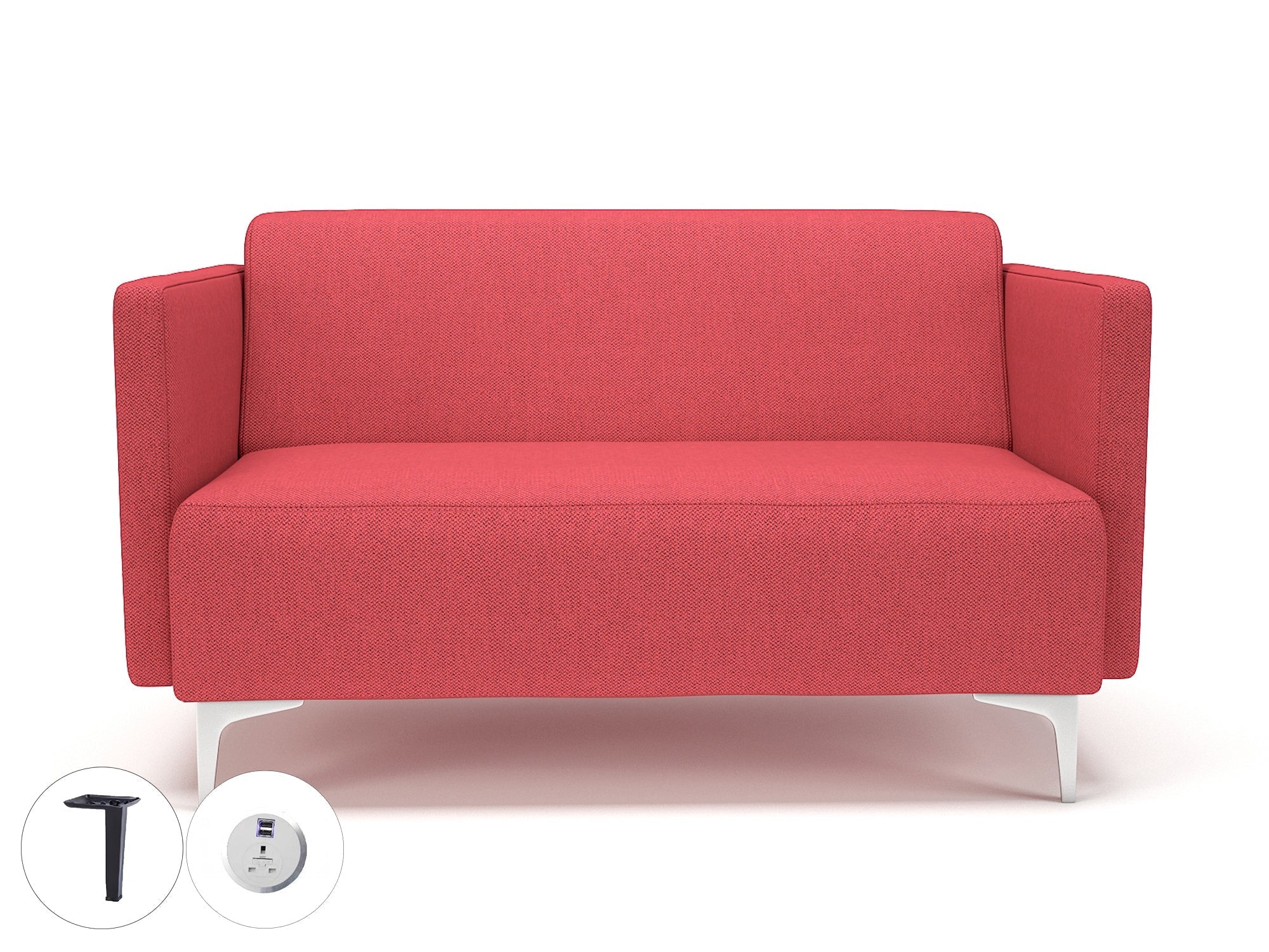 Office furniture napa-slim-arm-125cm-wide-sofa-in-camira-era-fabric-with-socket Dynamic  Chrome Colour Everlasting 