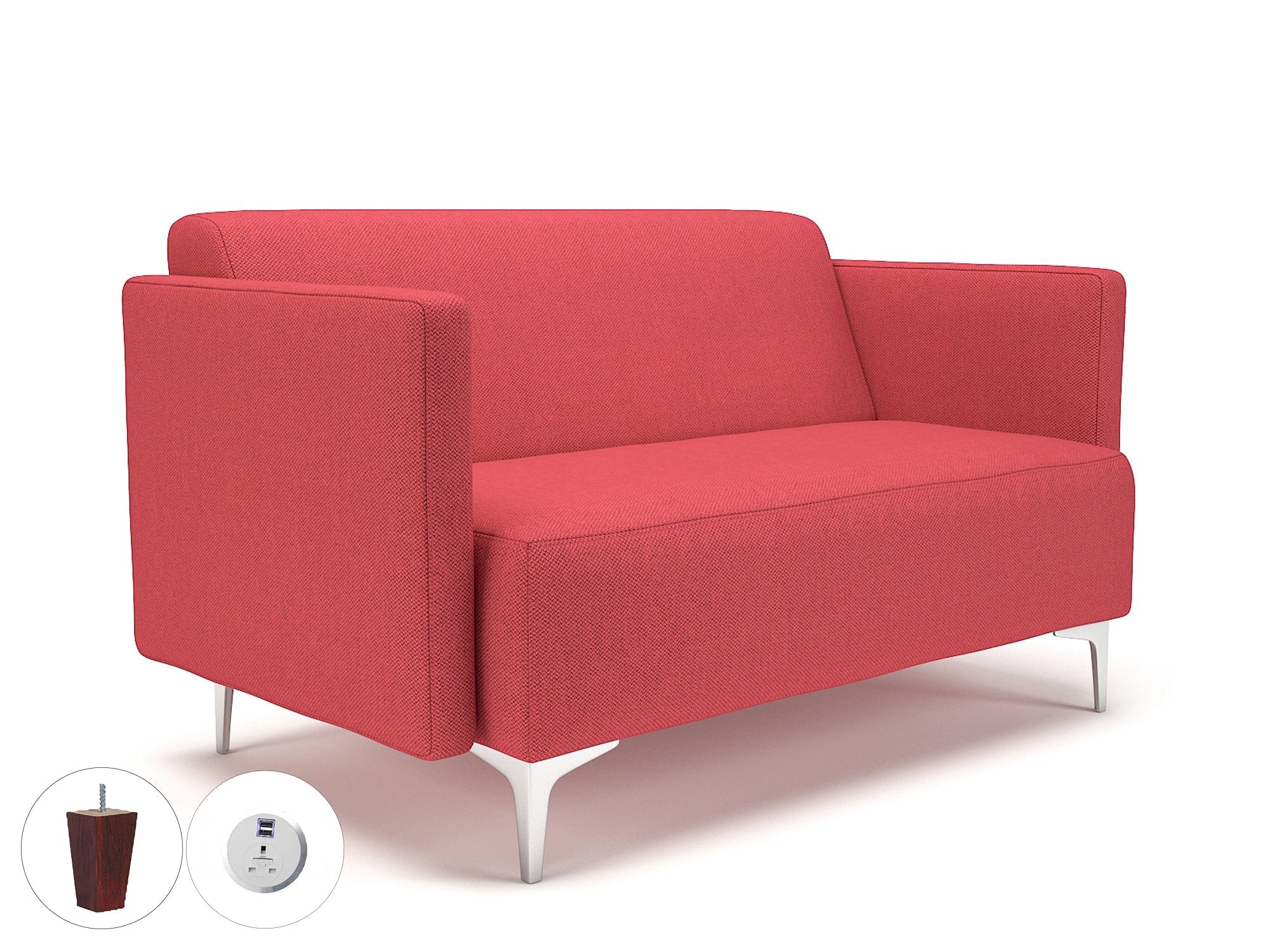 Office furniture napa-slim-arm-125cm-wide-sofa-in-camira-era-fabric-with-socket Dynamic  Light Wood Colour Everlasting 