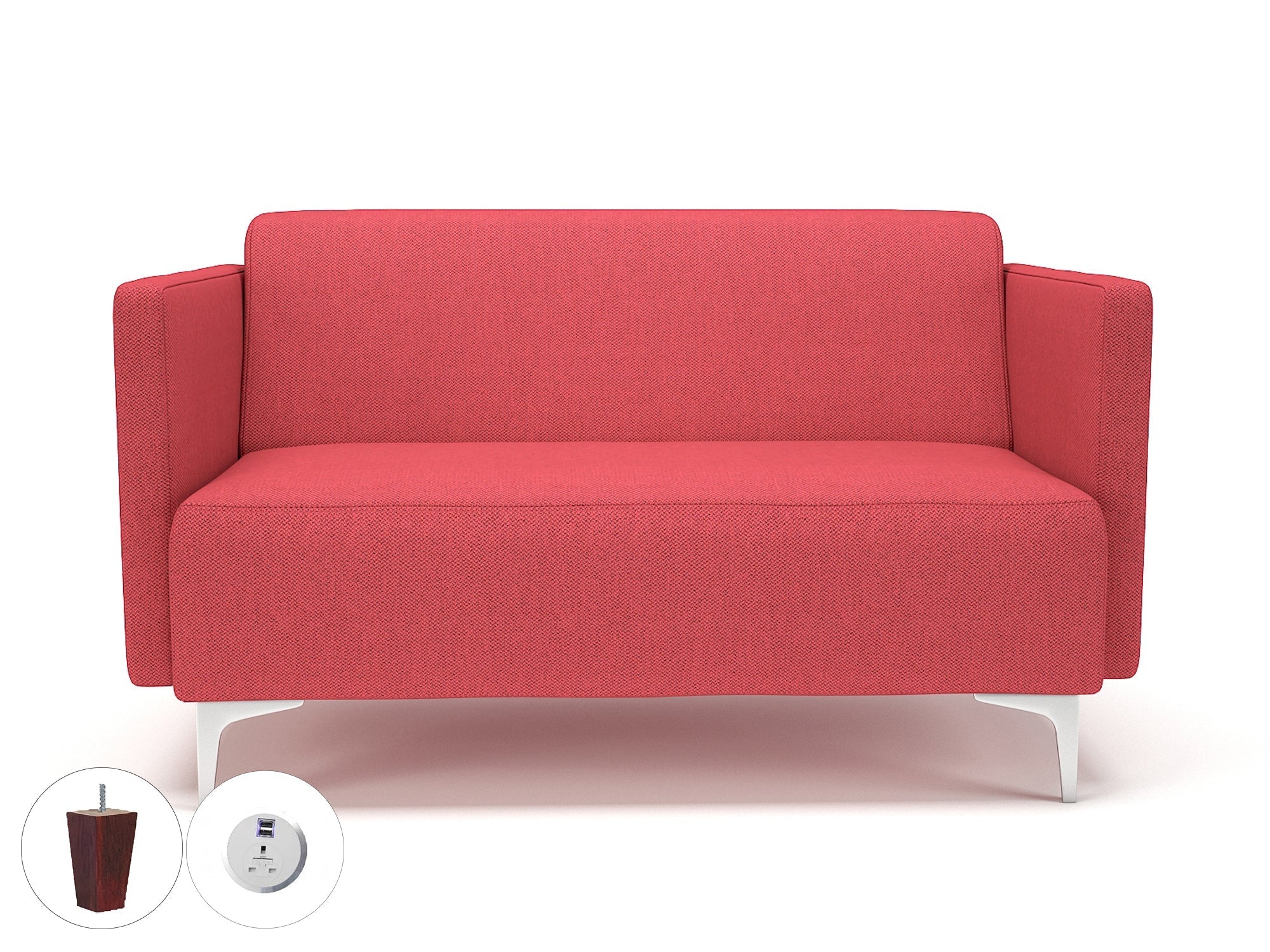 Office furniture napa-slim-arm-125cm-wide-sofa-in-camira-era-fabric-with-socket Dynamic  Matt Black Colour Everlasting 