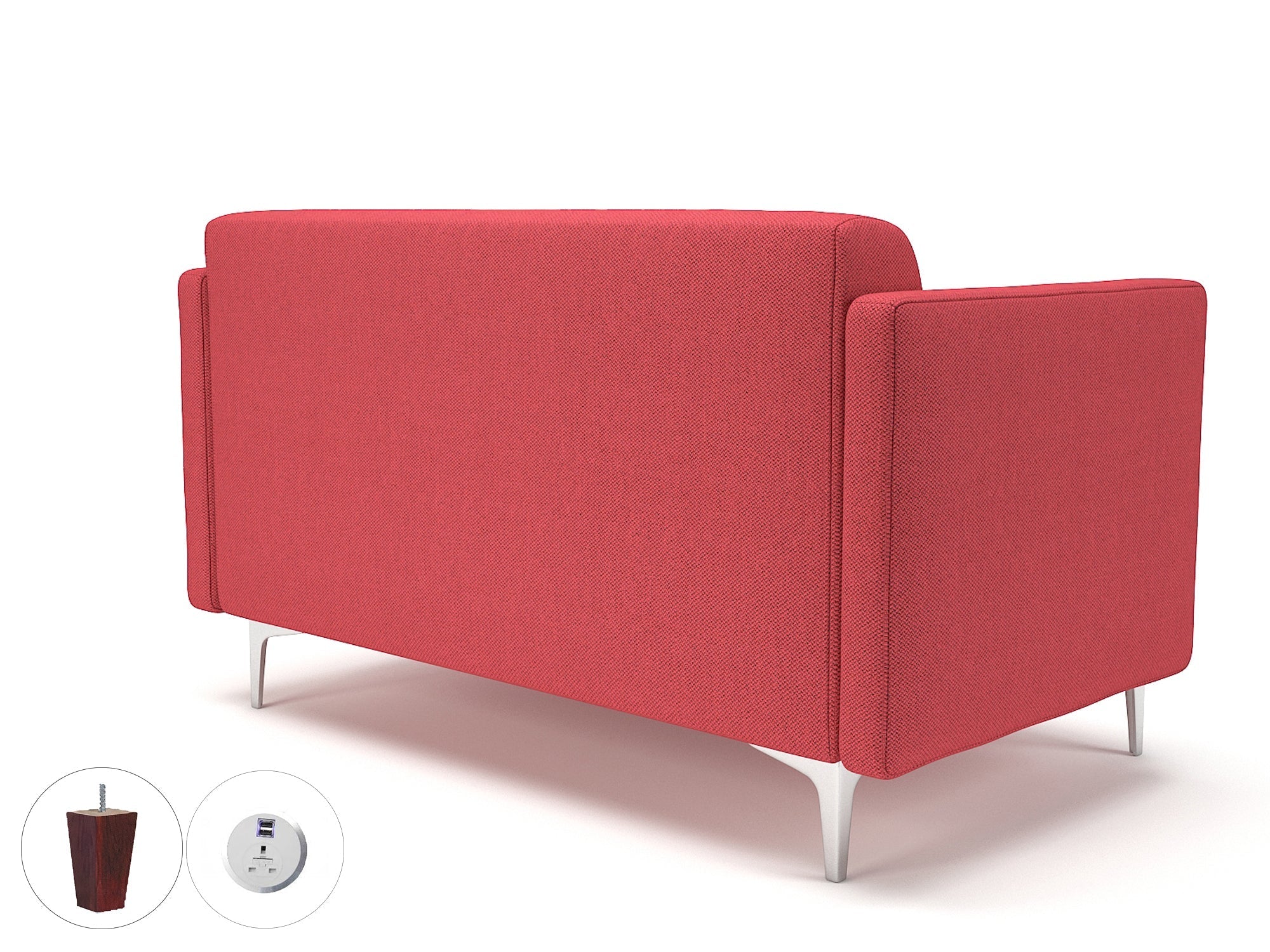 Office furniture napa-slim-arm-125cm-wide-sofa-in-camira-era-fabric-with-socket Dynamic  Chrome Colour Forward 