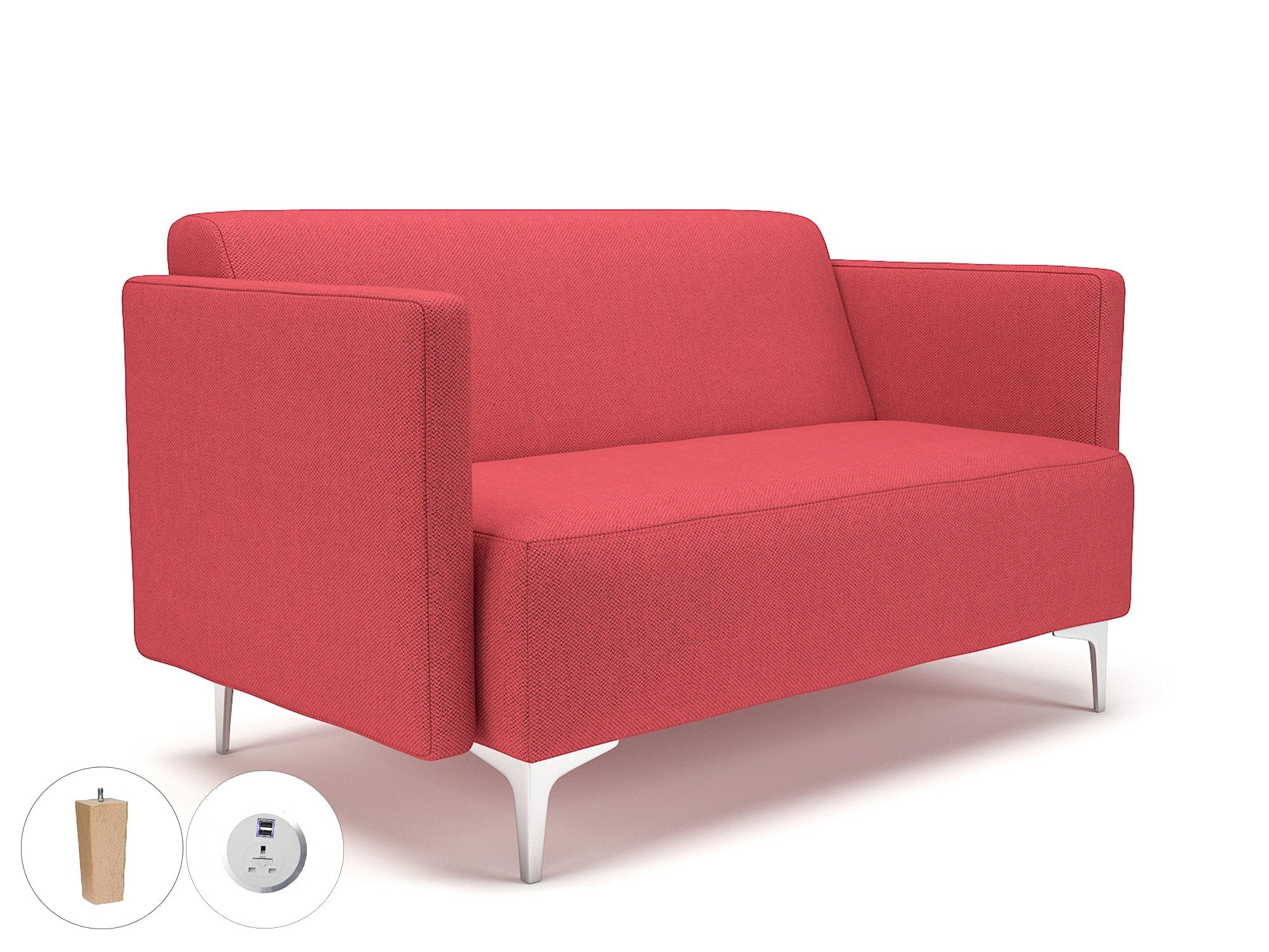 Office furniture napa-slim-arm-125cm-wide-sofa-in-camira-era-fabric-with-socket Dynamic  Ebony Wood Colour Forward 