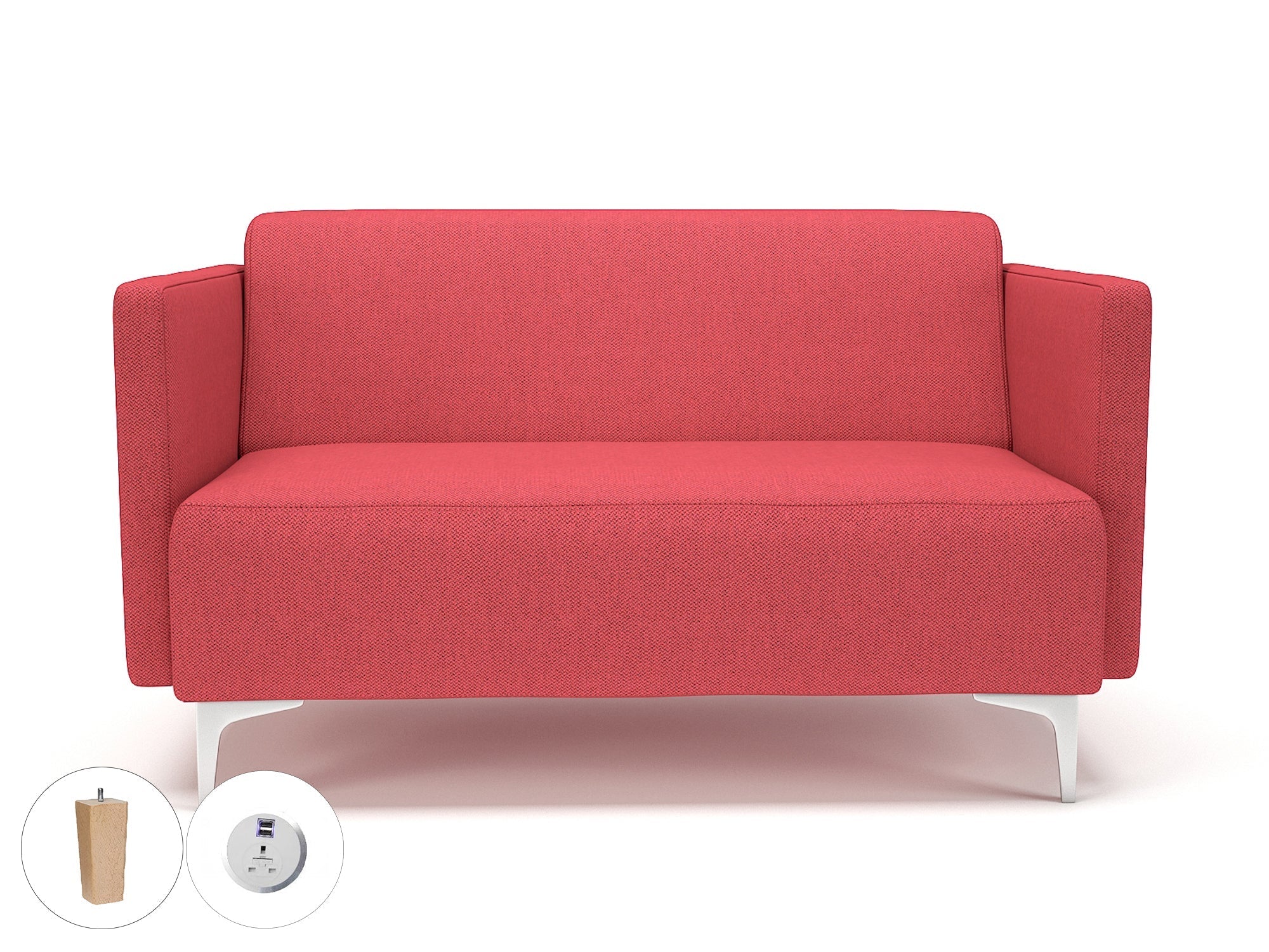 Office furniture napa-slim-arm-125cm-wide-sofa-in-camira-era-fabric-with-socket Dynamic  Light Wood Colour Forward 