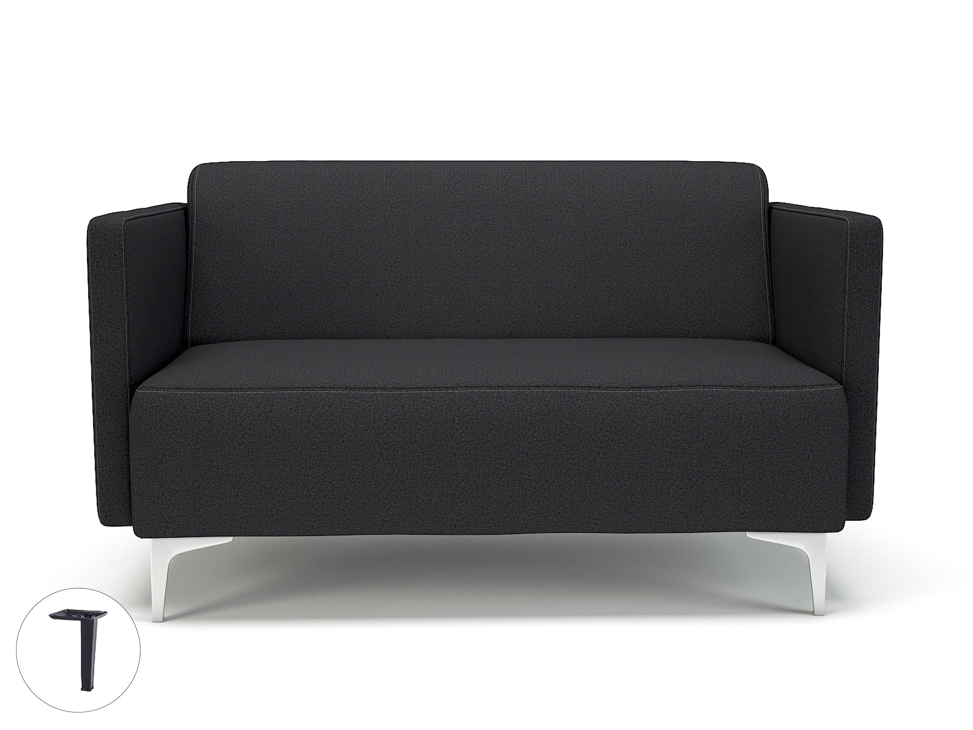 Office furniture napa-slim-arm-125cm-wide-sofa-in-warwick-dolly-fabric Dynamic  Chrome Colour Linen 