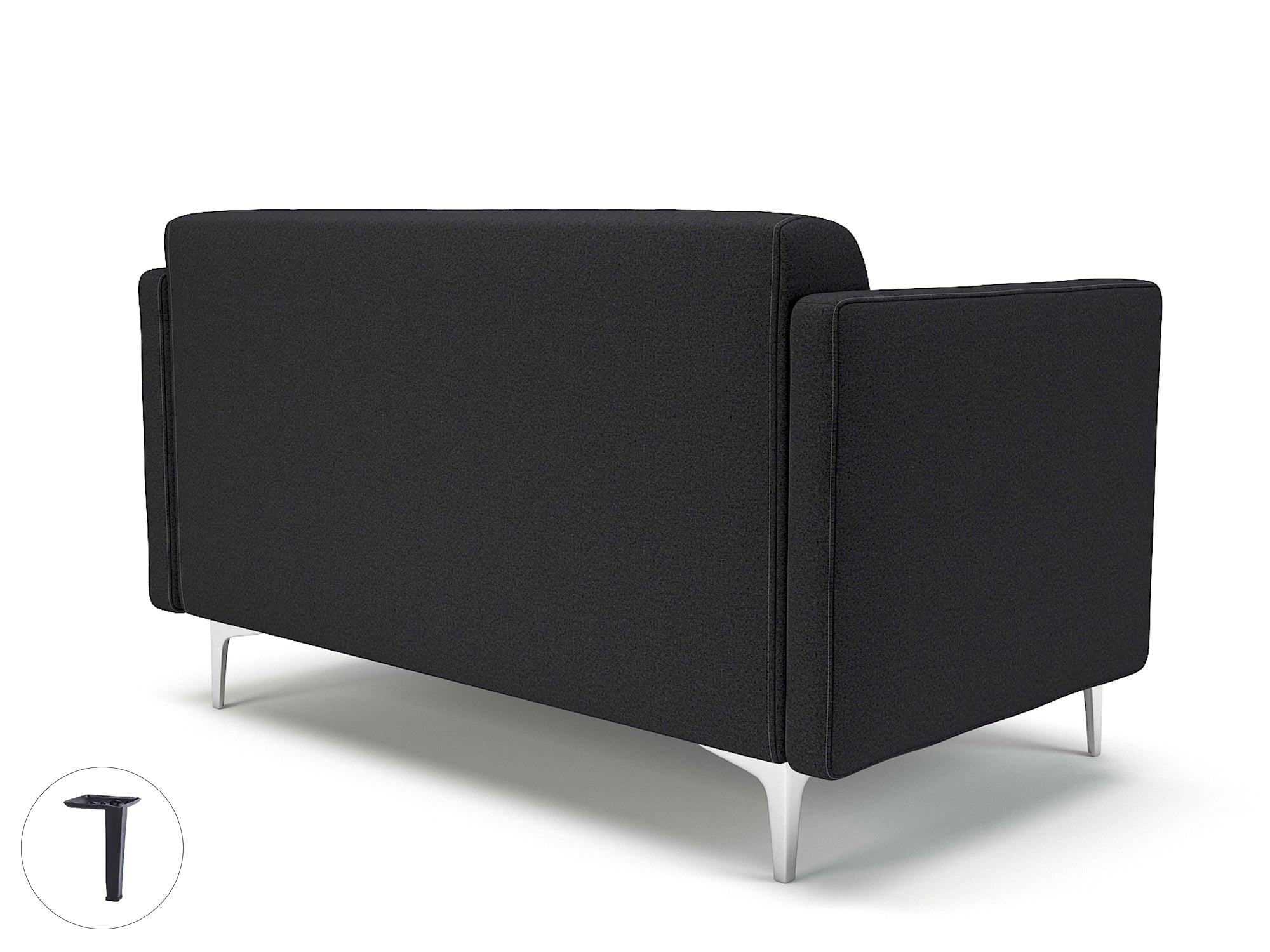 Office furniture napa-slim-arm-125cm-wide-sofa-in-warwick-dolly-fabric Dynamic  Ebony Wood Colour Linen 