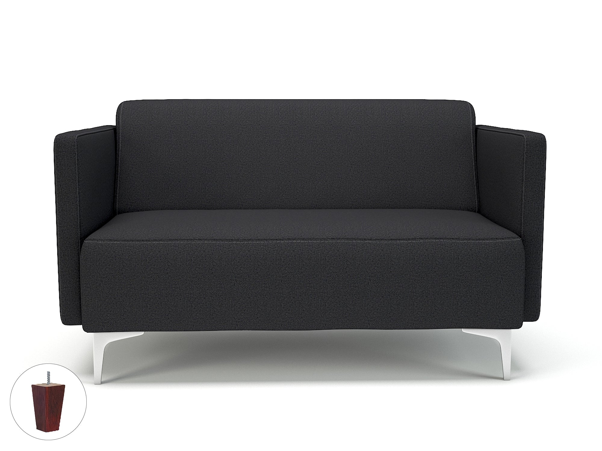 Office furniture napa-slim-arm-125cm-wide-sofa-in-warwick-dolly-fabric Dynamic  Matt Black Colour Linen 