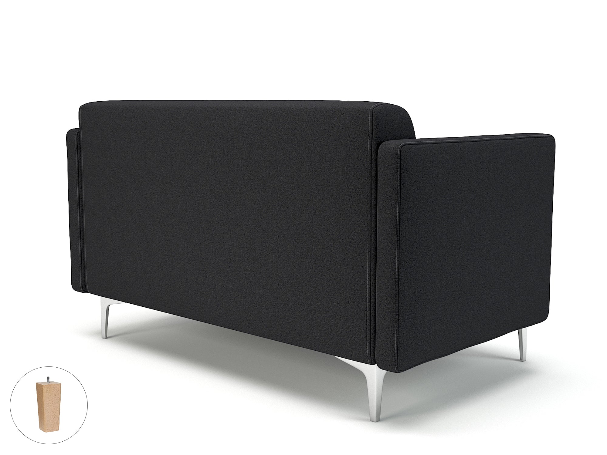 Office furniture napa-slim-arm-125cm-wide-sofa-in-warwick-dolly-fabric Dynamic  Matt Black Colour Marmalade 