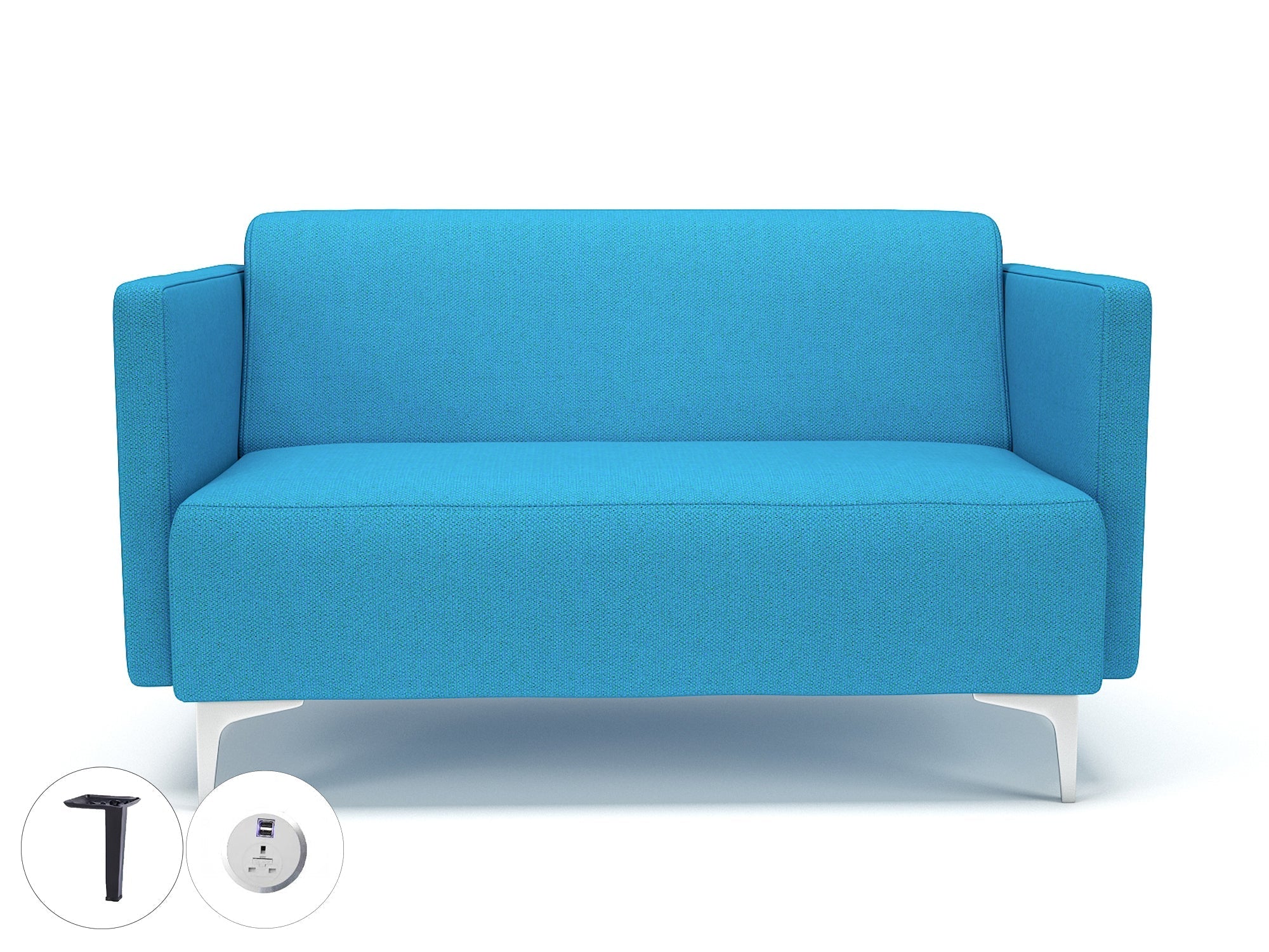 Office furniture napa-slim-arm-125cm-wide-sofa-in-camira-era-fabric-with-socket Dynamic  Chrome Colour Perennial 