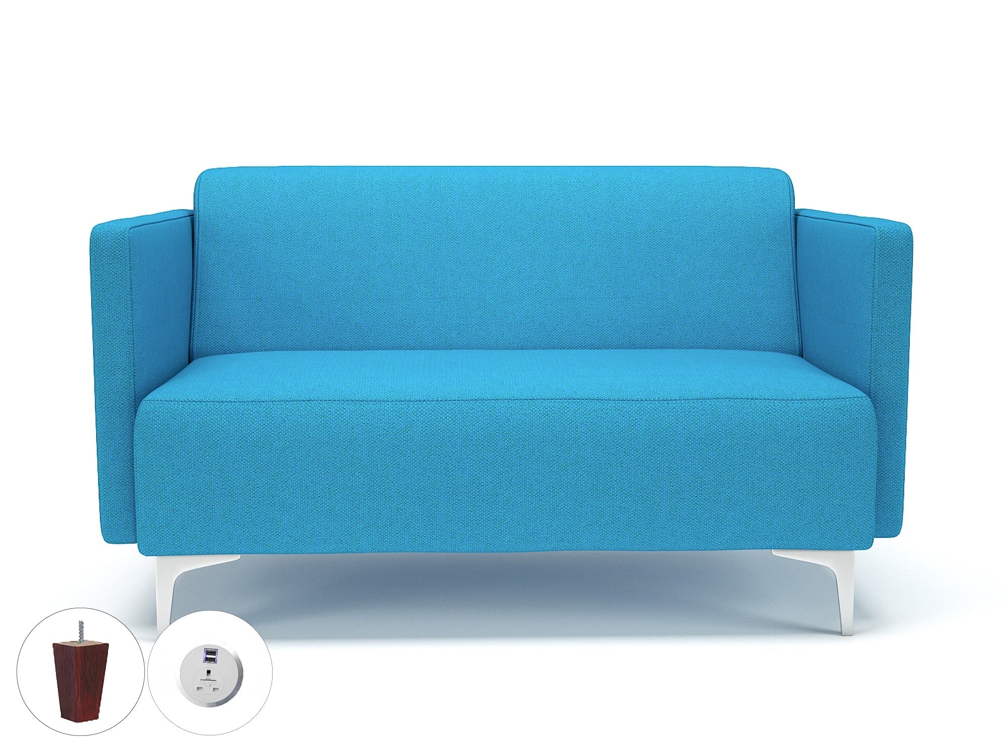 Office furniture napa-slim-arm-125cm-wide-sofa-in-camira-era-fabric-with-socket Dynamic  Matt Black Colour Perennial 