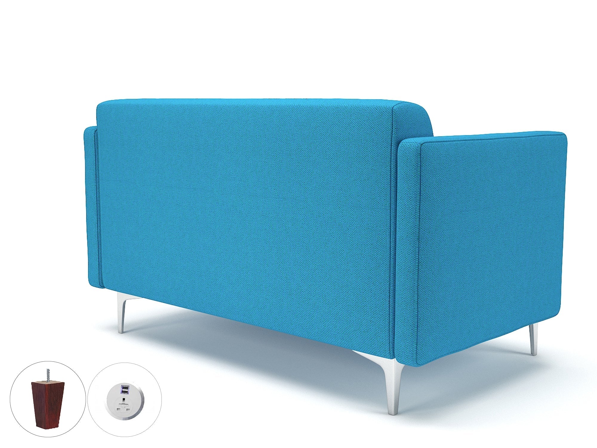 Office furniture napa-slim-arm-125cm-wide-sofa-in-camira-era-fabric-with-socket Dynamic  Chrome Colour Period 