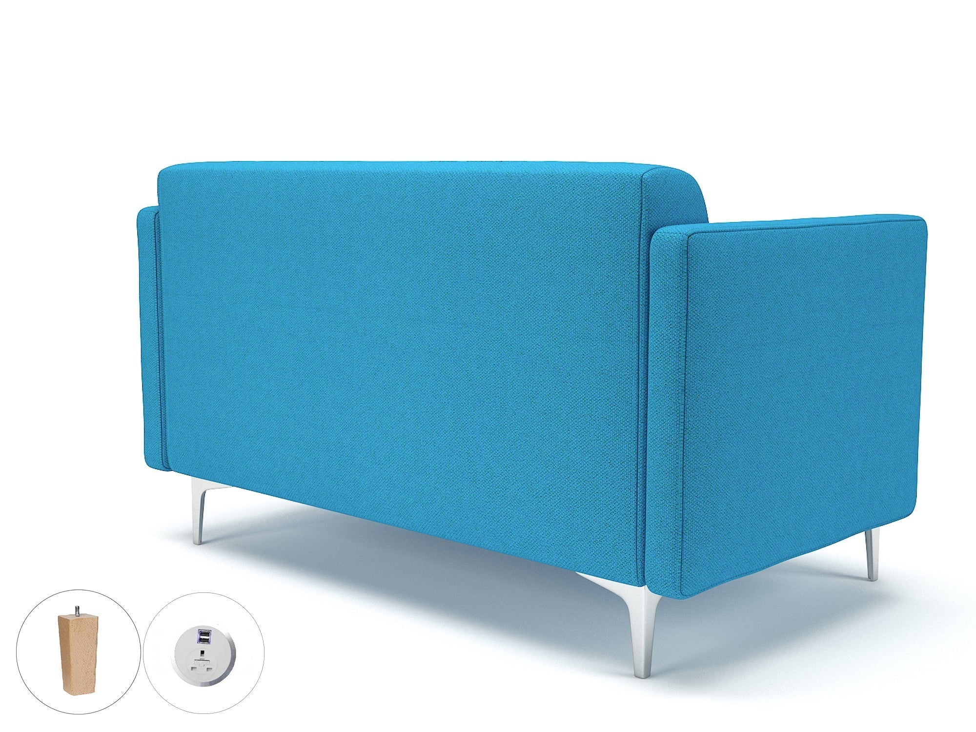 Office furniture napa-slim-arm-125cm-wide-sofa-in-camira-era-fabric-with-socket Dynamic  Matt Black Colour Period 