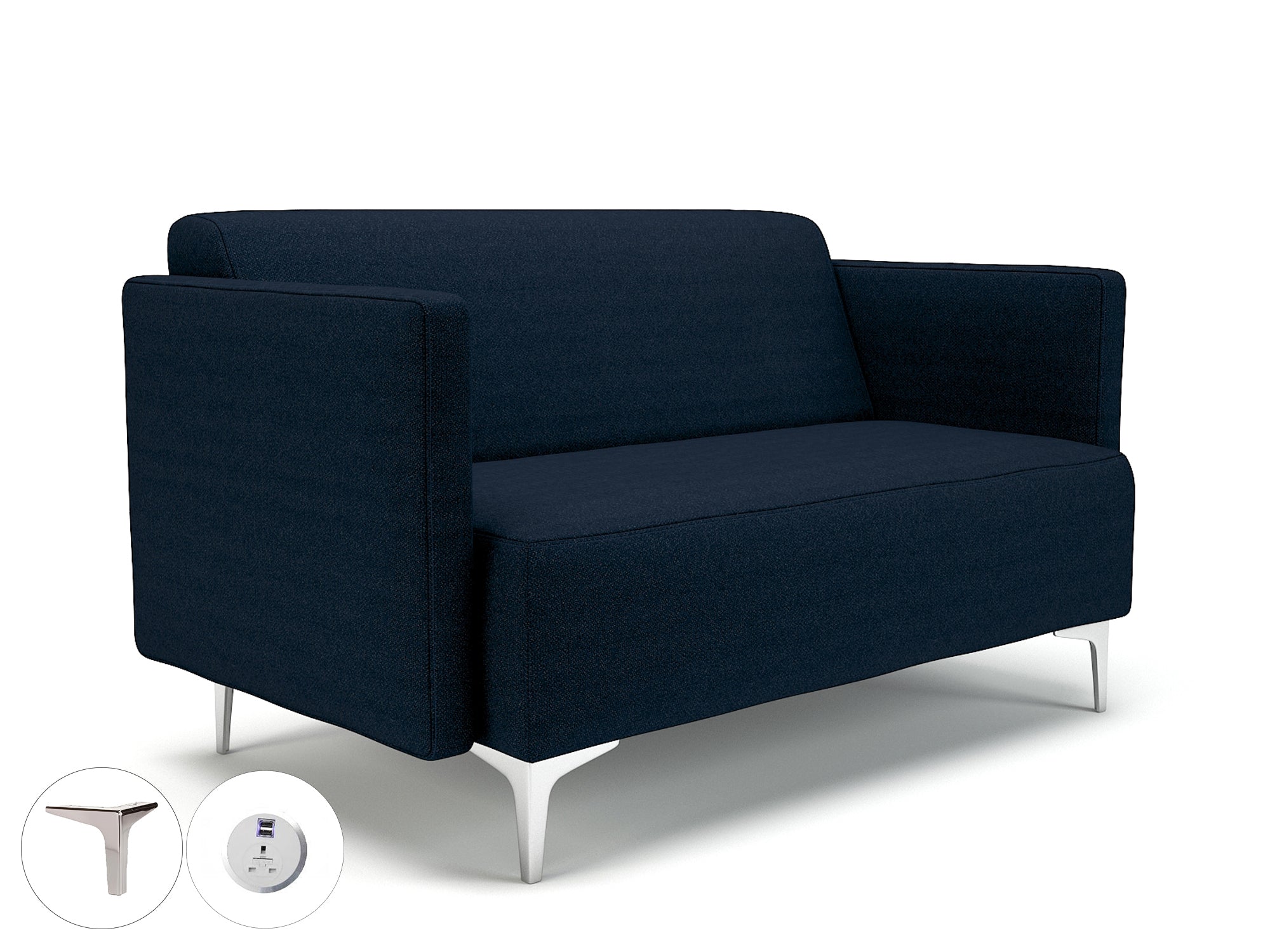 Office furniture napa-slim-arm-125cm-wide-sofa-in-camira-era-fabric-with-socket Dynamic  Chrome Colour Present 
