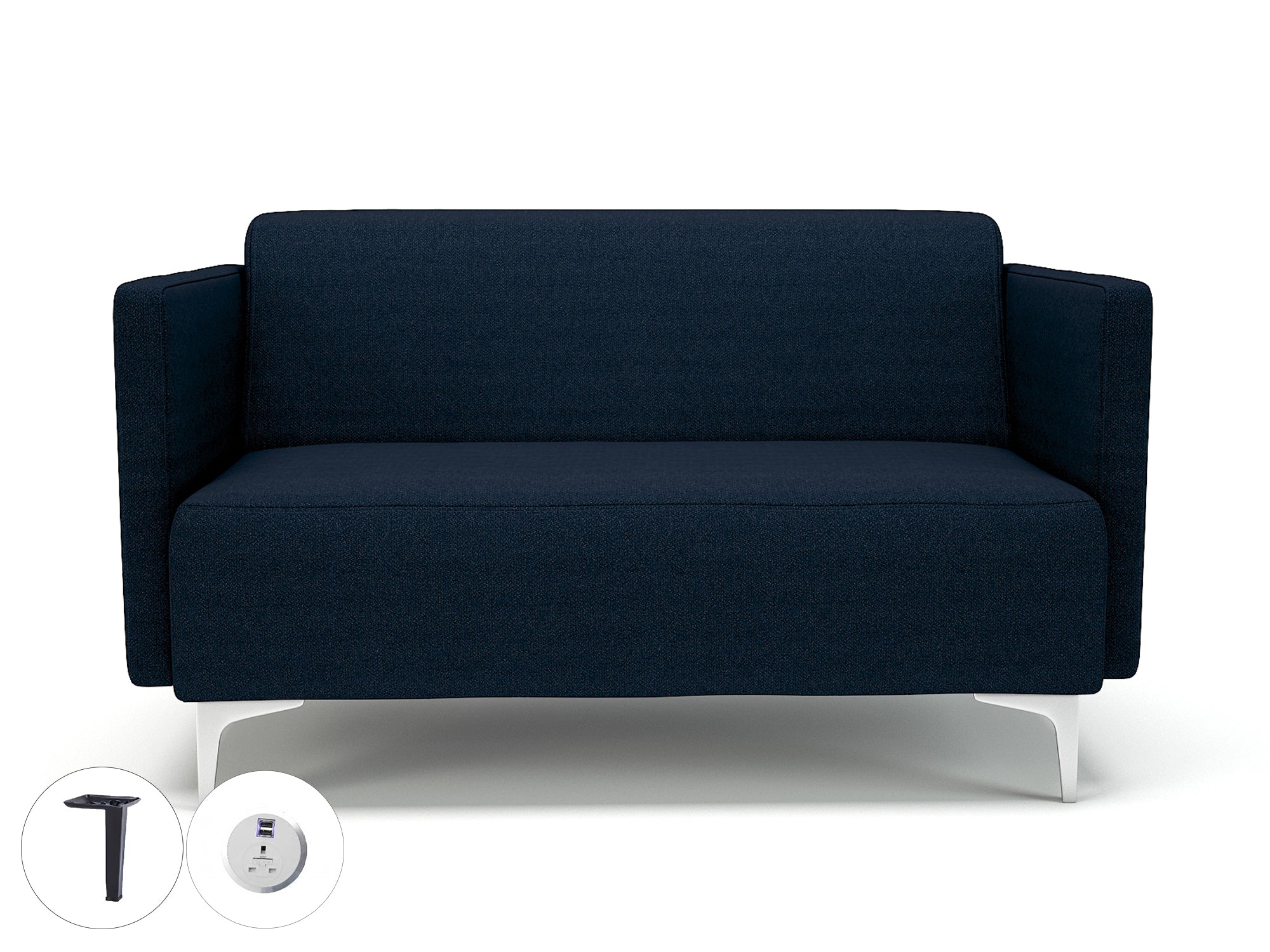 Office furniture napa-slim-arm-125cm-wide-sofa-in-camira-era-fabric-with-socket Dynamic  Chrome Colour Prime 