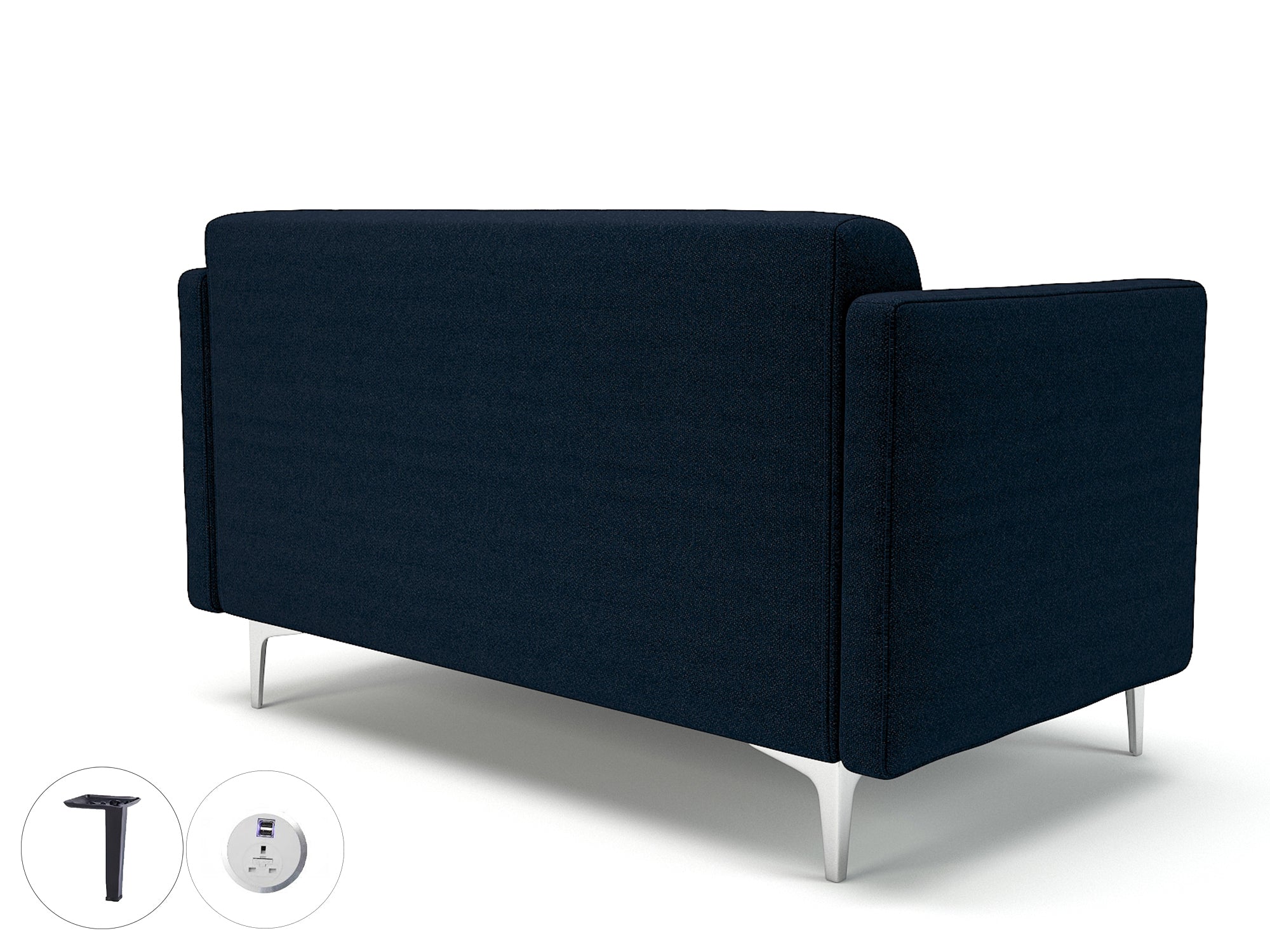 Office furniture napa-slim-arm-125cm-wide-sofa-in-camira-era-fabric-with-socket Dynamic  Ebony Wood Colour Prime 