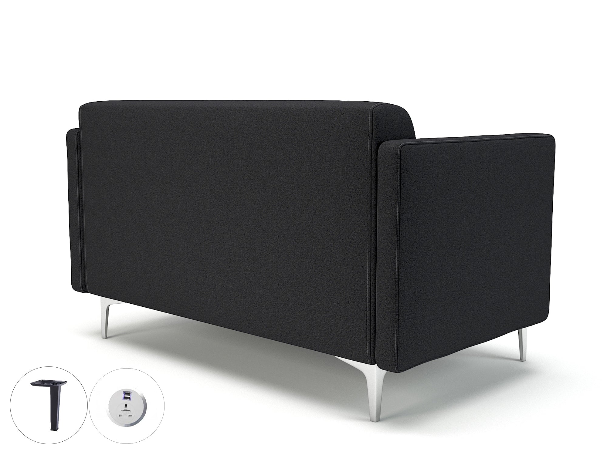 Office furniture napa-slim-arm-125cm-wide-sofa-in-warwick-dolly-fabric-with-socket Dynamic  Ebony Wood Colour Linen 