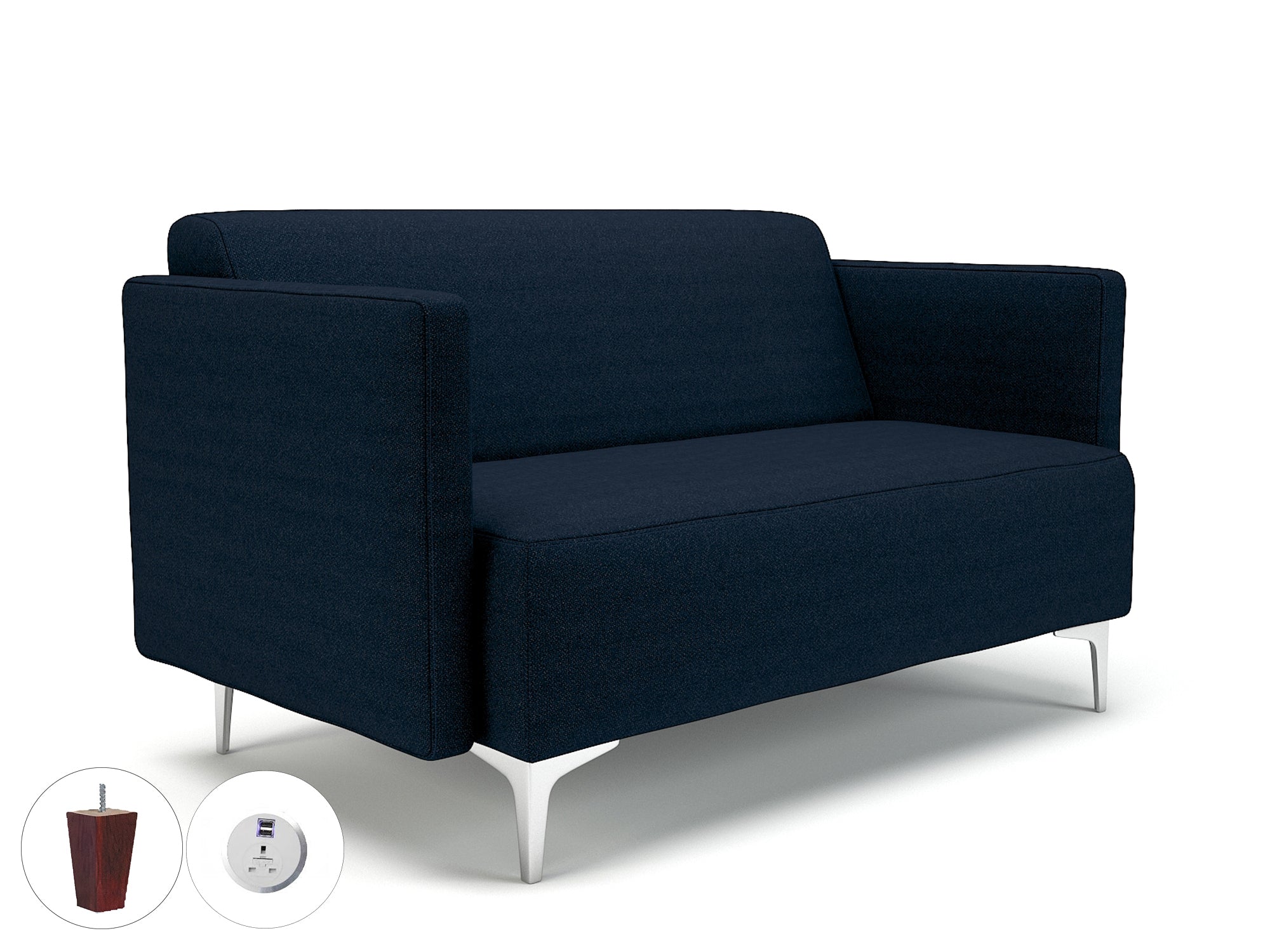 Office furniture napa-slim-arm-125cm-wide-sofa-in-camira-era-fabric-with-socket Dynamic  Light Wood Colour Prime 