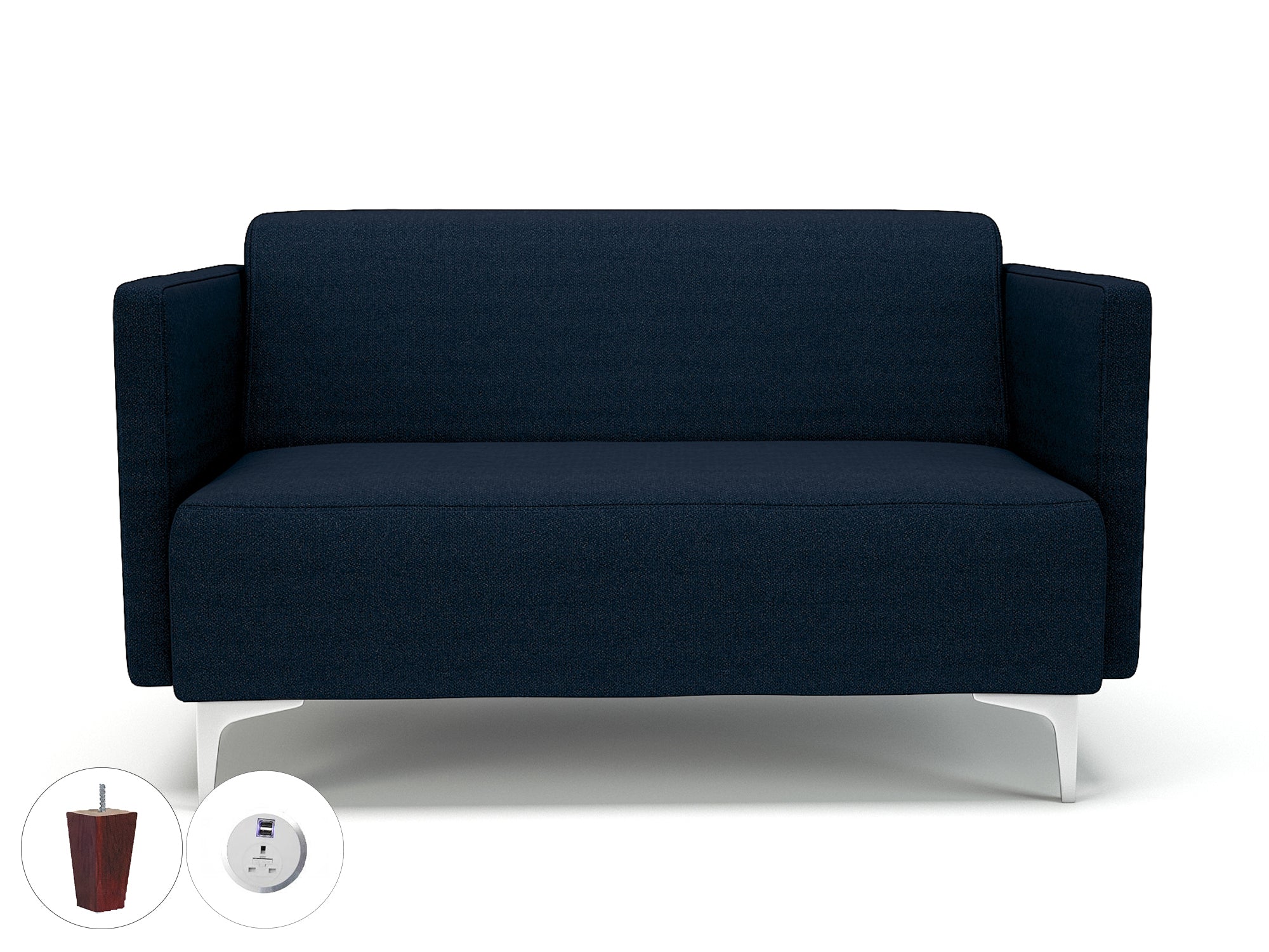 Office furniture napa-slim-arm-125cm-wide-sofa-in-camira-era-fabric-with-socket Dynamic  Matt Black Colour Prime 