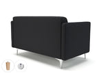Office furniture napa-slim-arm-125cm-wide-sofa-in-warwick-dolly-fabric-with-socket Dynamic  Matt Black Colour Marmalade 