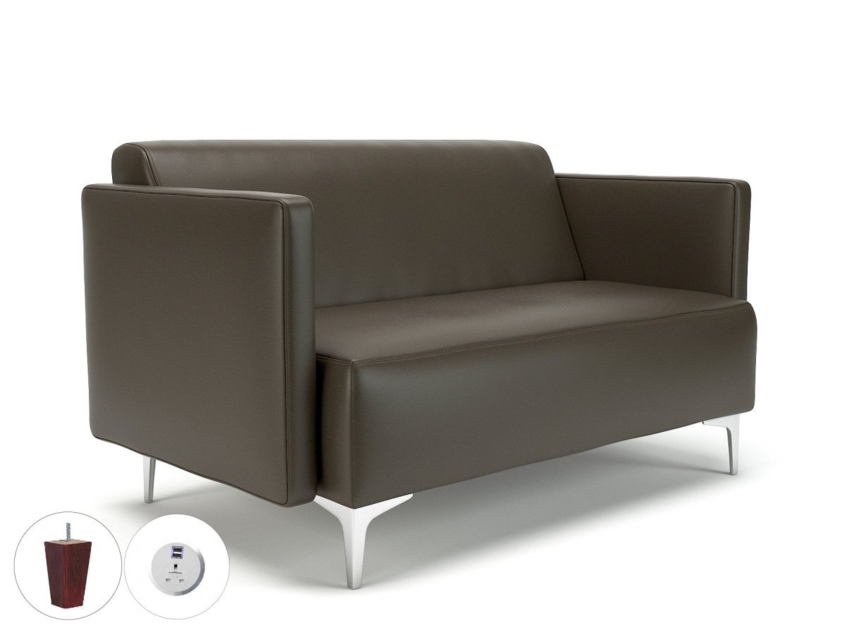 Office furniture napa-slim-arm-125cm-wide-sofa-in-cristina-marrone-ultima-faux-leather-with-socket Dynamic   Colour  