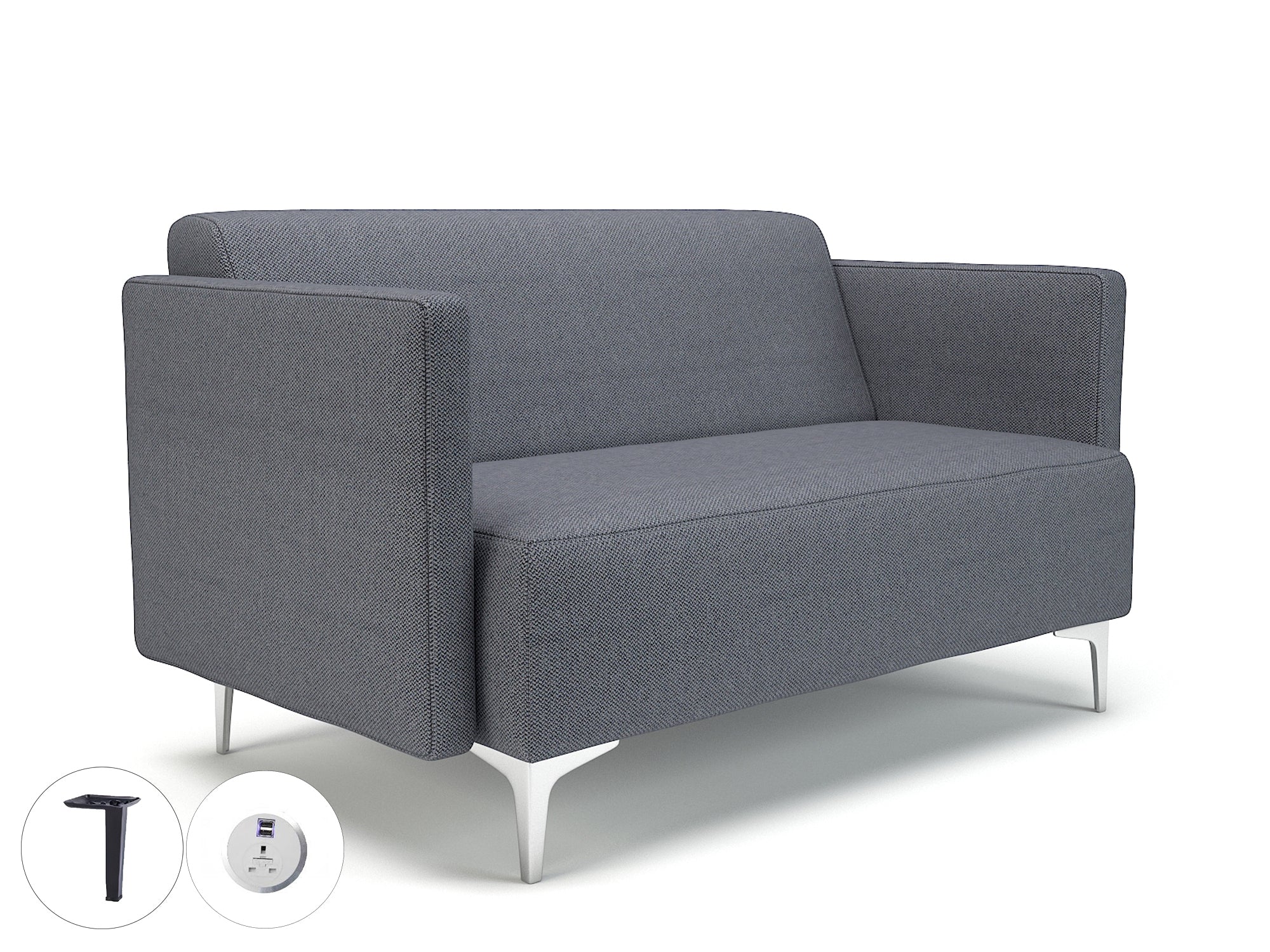 Office furniture napa-slim-arm-125cm-wide-sofa-in-camira-era-fabric-with-socket Dynamic   Colour  