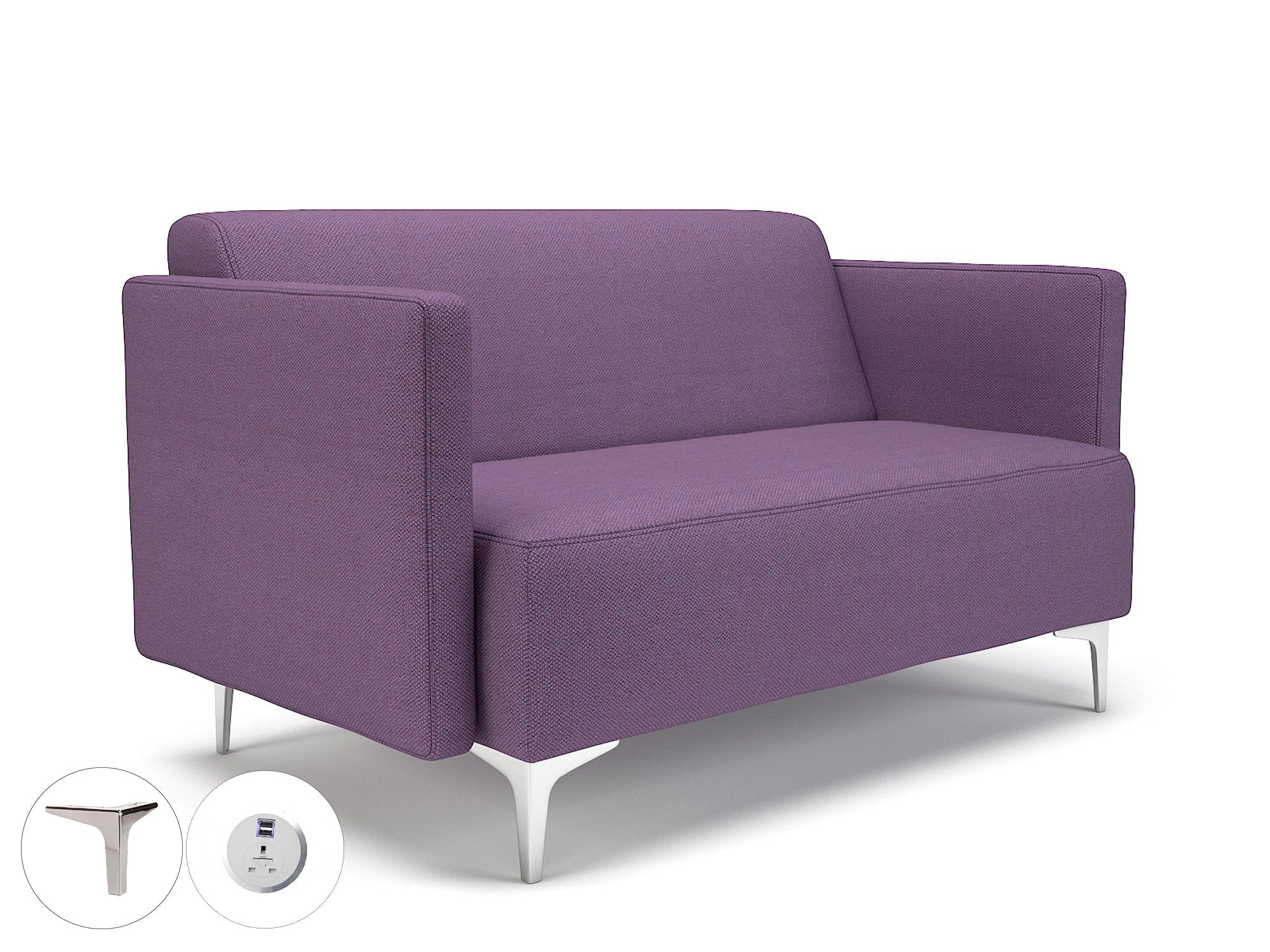 Office furniture napa-slim-arm-125cm-wide-sofa-in-camira-era-fabric-with-socket Dynamic   Colour  