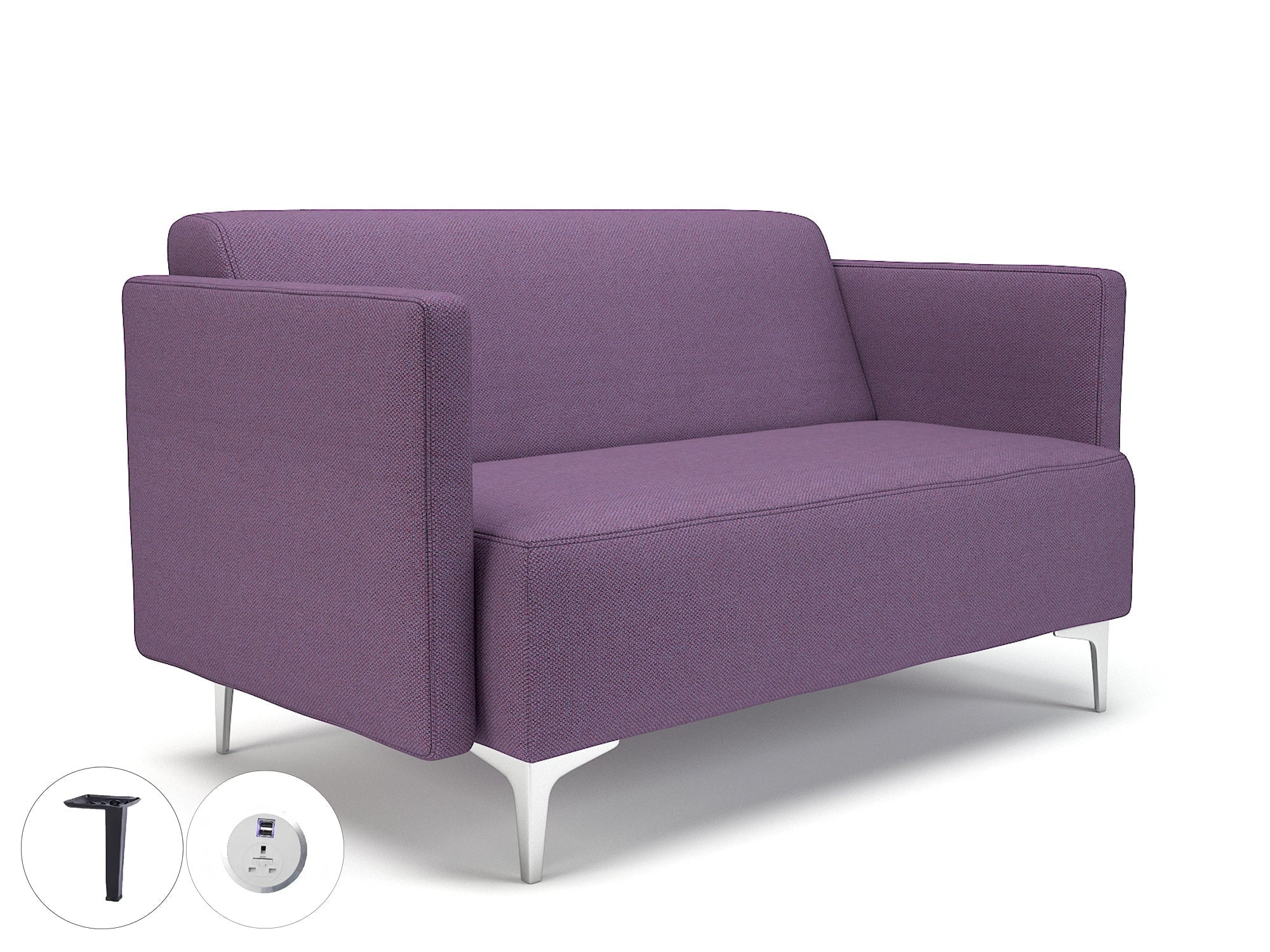 Office furniture napa-slim-arm-125cm-wide-sofa-in-camira-era-fabric-with-socket Dynamic   Colour  