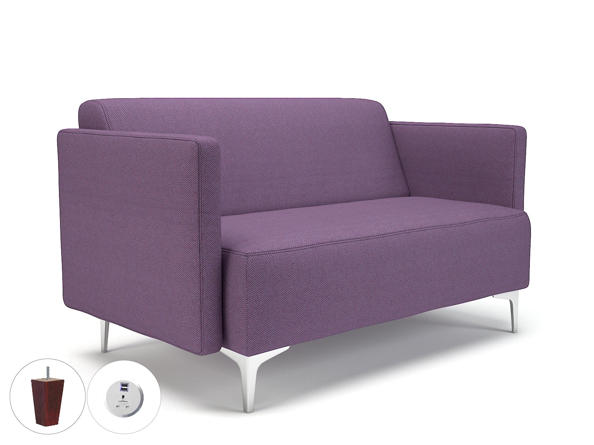 Office furniture napa-slim-arm-125cm-wide-sofa-in-camira-era-fabric-with-socket Dynamic   Colour  