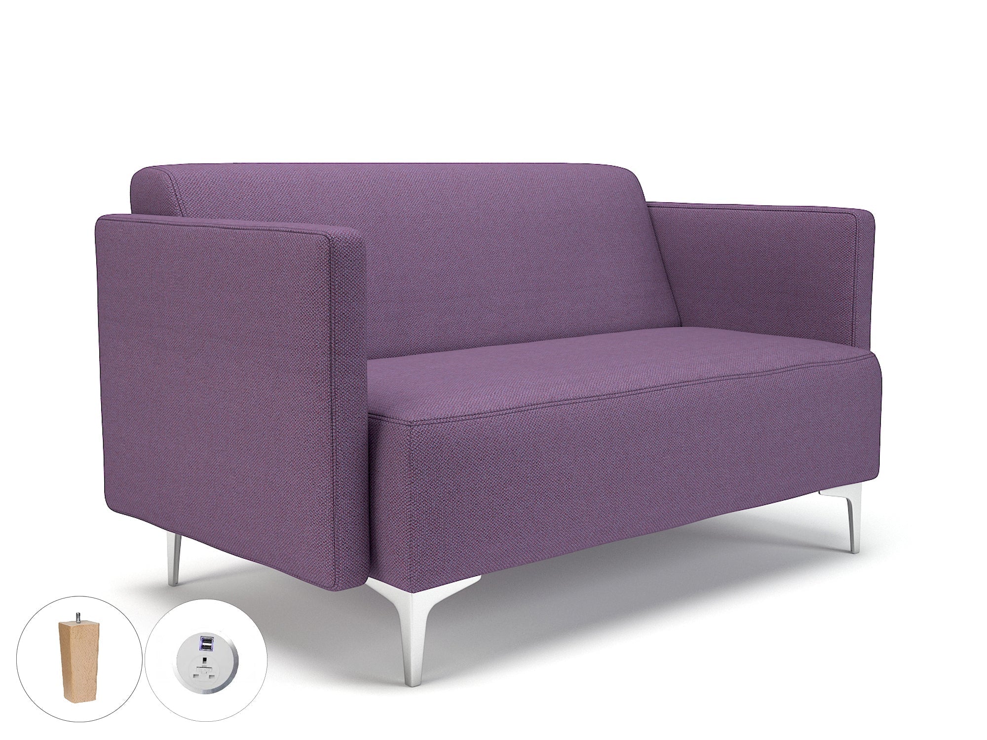 Office furniture napa-slim-arm-125cm-wide-sofa-in-camira-era-fabric-with-socket Dynamic   Colour  