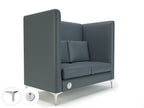 Altus 128cm Wide Privacy Booth in Cristina Marrone Ultima Faux Leather with Socket Chrome Colour Atlantic 