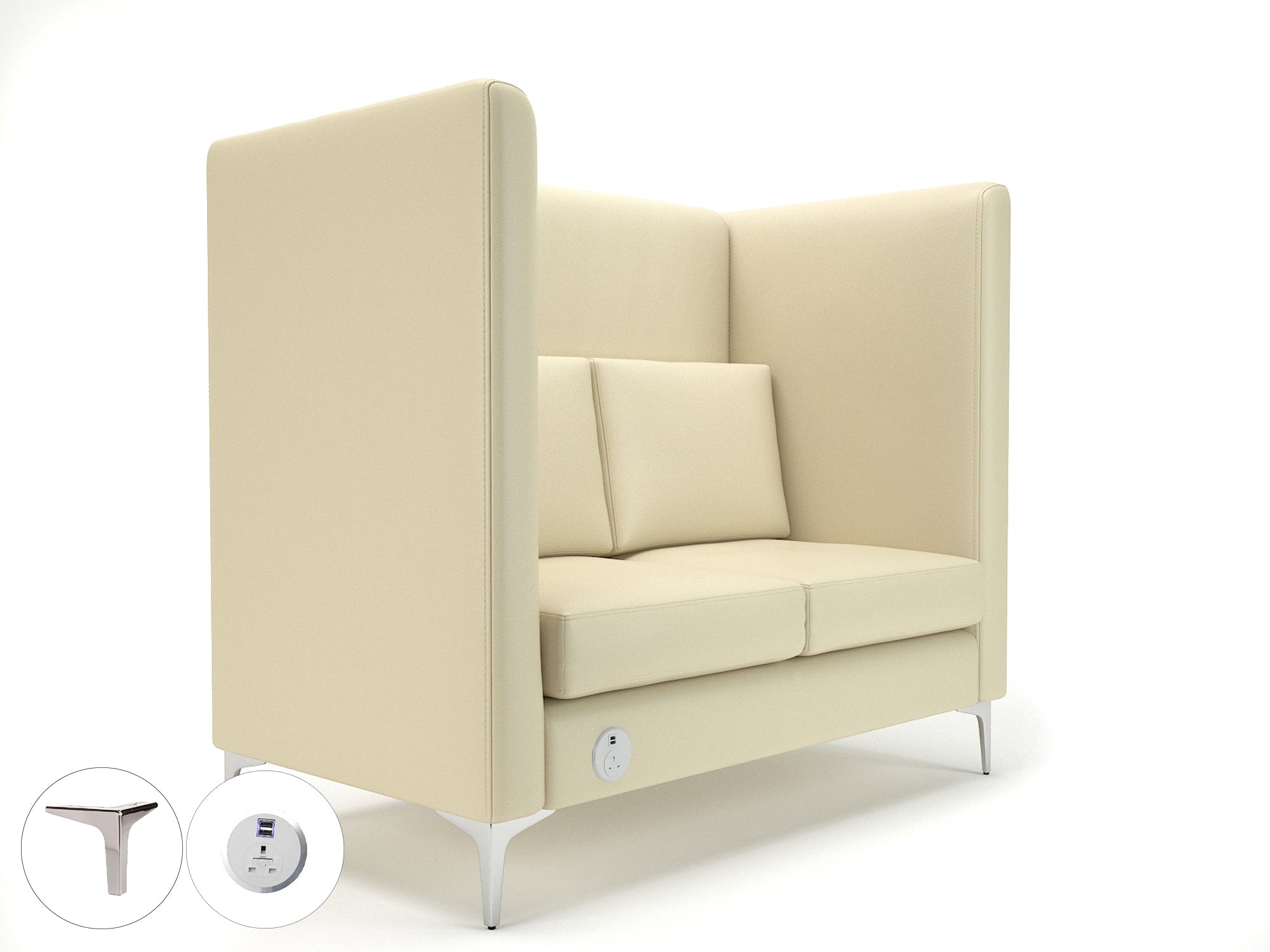 altus-128cm-wide-privacy-booth-in-cristina-marrone-ultima-faux-leather-with-socket Dynamic  Chrome Colour Cream 