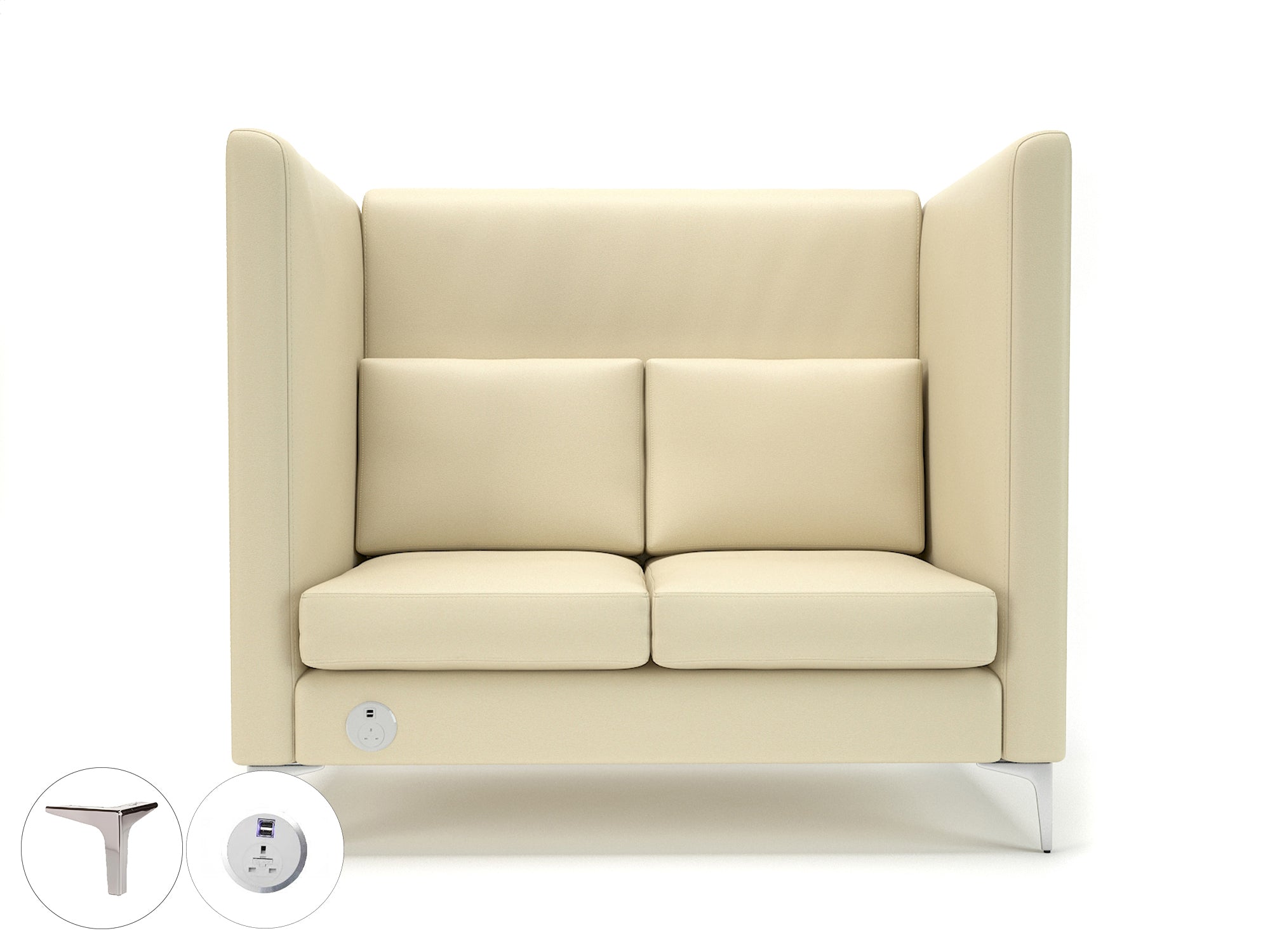 altus-128cm-wide-privacy-booth-in-cristina-marrone-ultima-faux-leather-with-socket Dynamic  Ebony Wood Colour Cream 