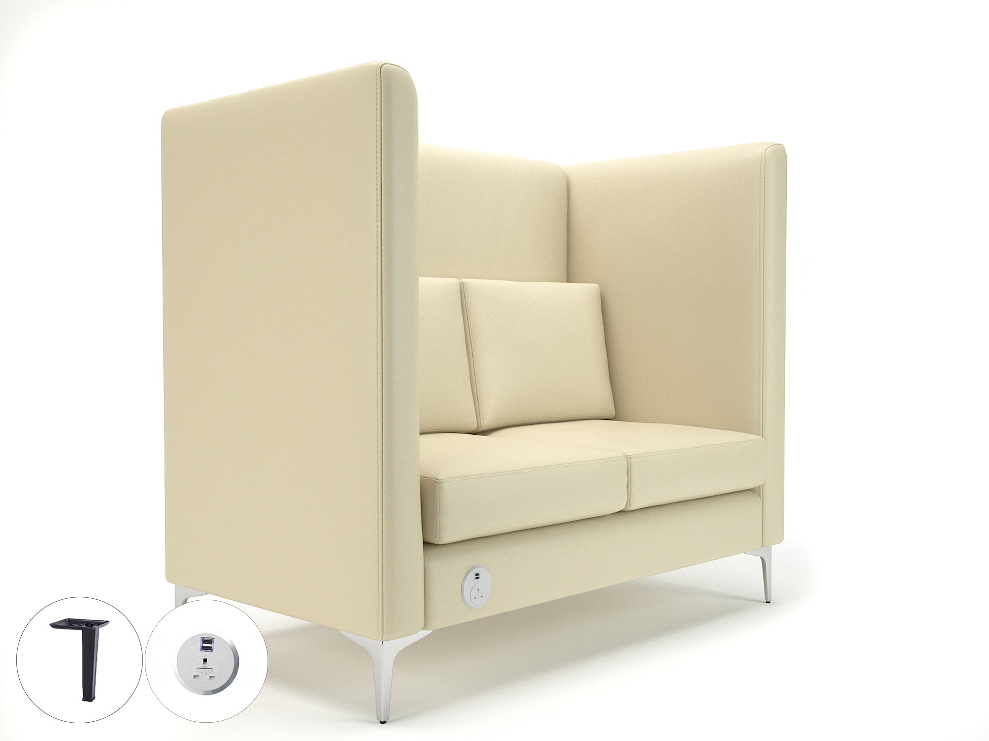 altus-128cm-wide-privacy-booth-in-cristina-marrone-ultima-faux-leather-with-socket Dynamic  Matt Black Colour Cream 