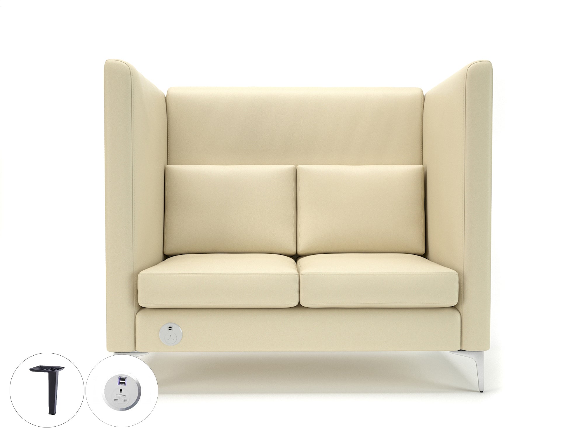 altus-128cm-wide-privacy-booth-in-cristina-marrone-ultima-faux-leather-with-socket Dynamic  Chrome Colour Mocha 