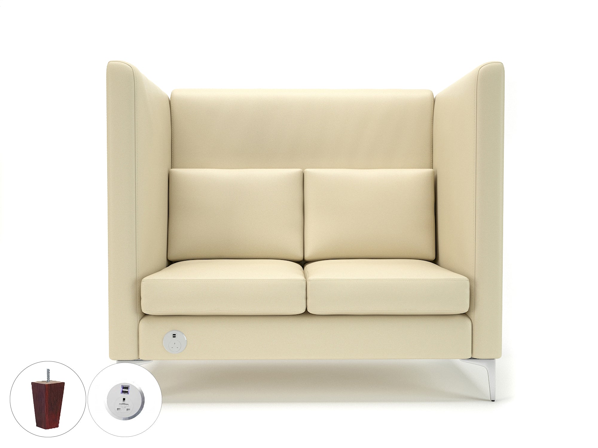 altus-128cm-wide-privacy-booth-in-cristina-marrone-ultima-faux-leather-with-socket Dynamic  Matt Black Colour Mocha 