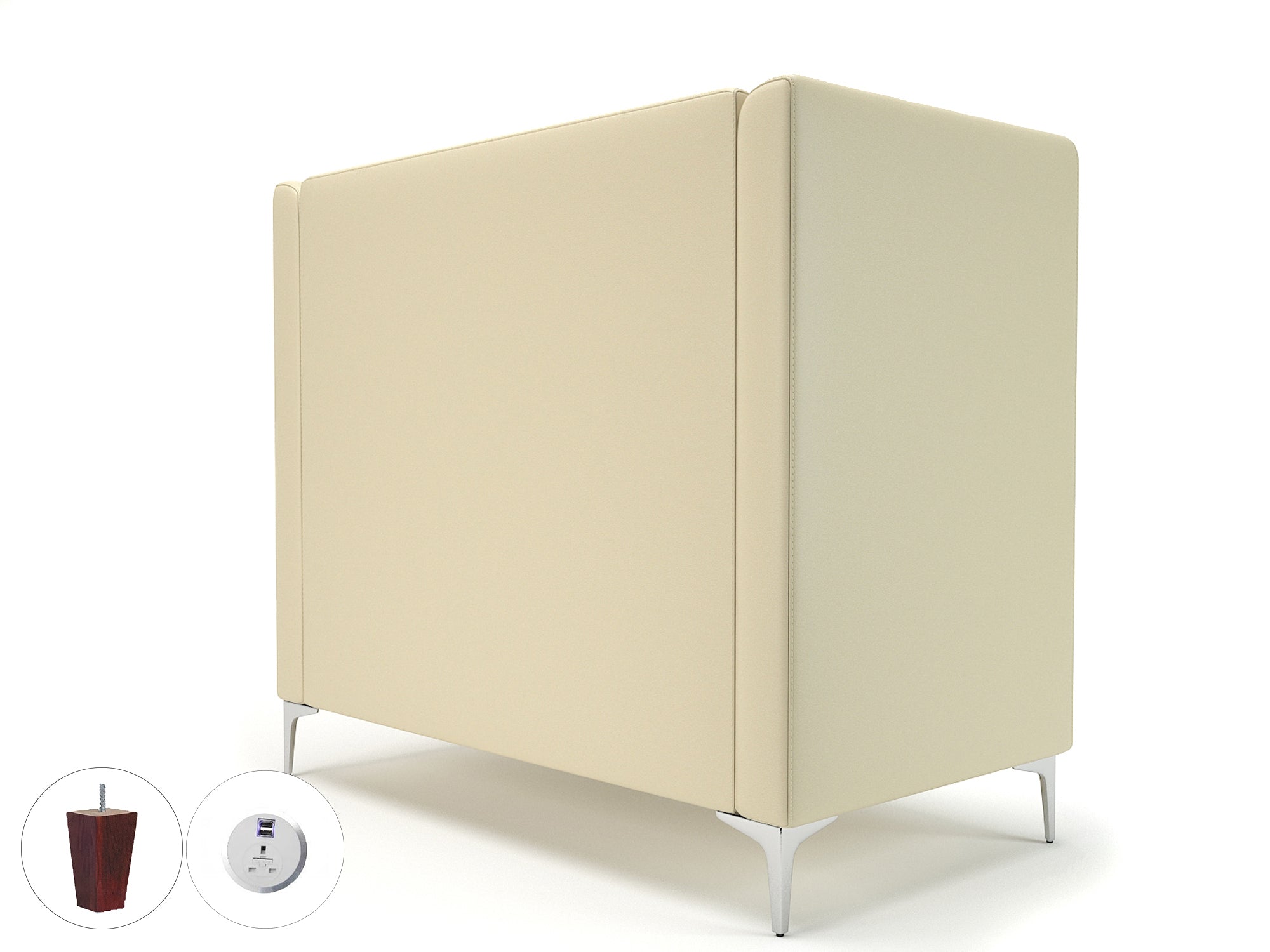 altus-128cm-wide-privacy-booth-in-cristina-marrone-ultima-faux-leather-with-socket Dynamic  Chrome Colour Steel 