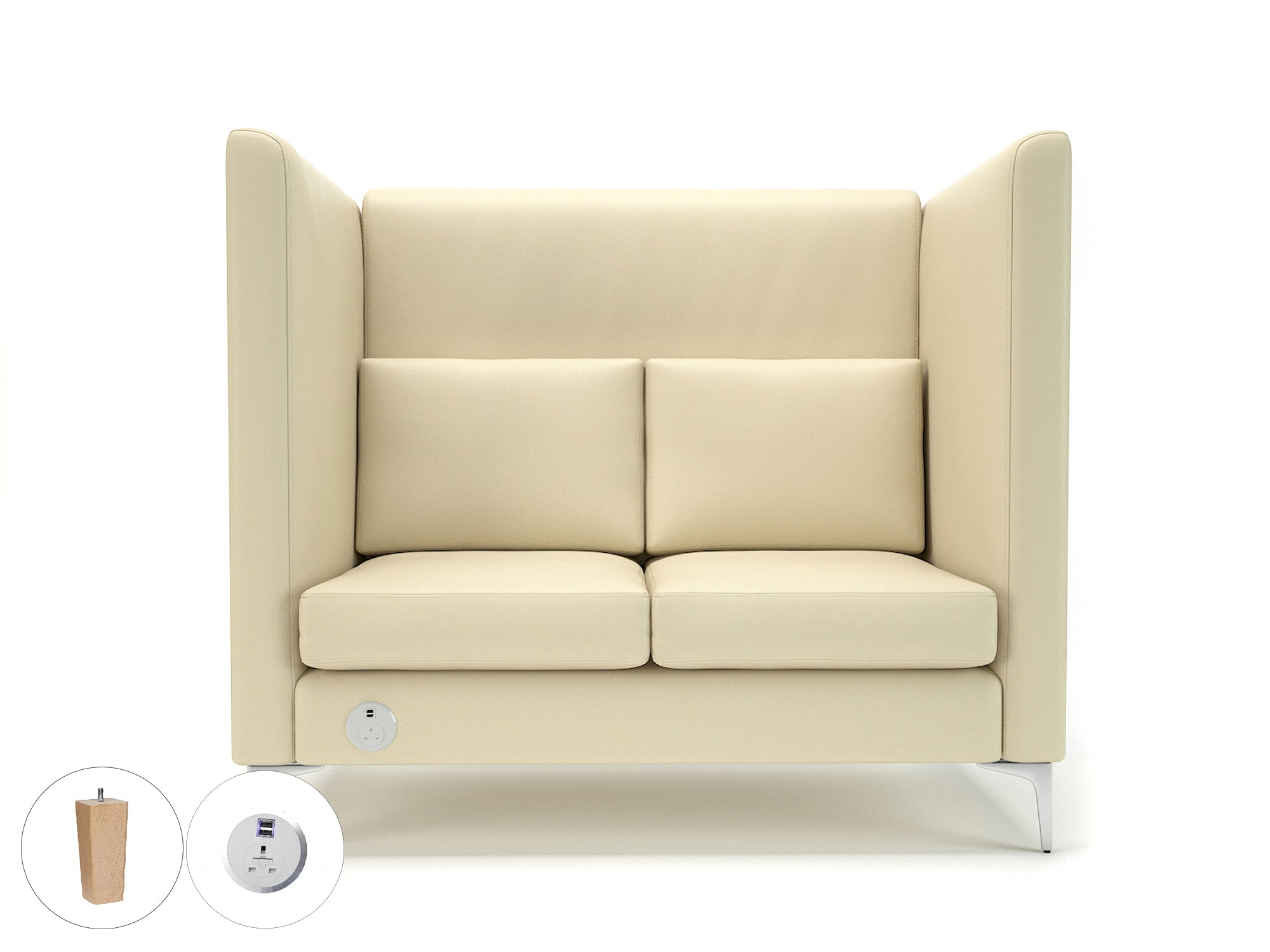altus-128cm-wide-privacy-booth-in-cristina-marrone-ultima-faux-leather-with-socket Dynamic  Light Wood Colour Steel 
