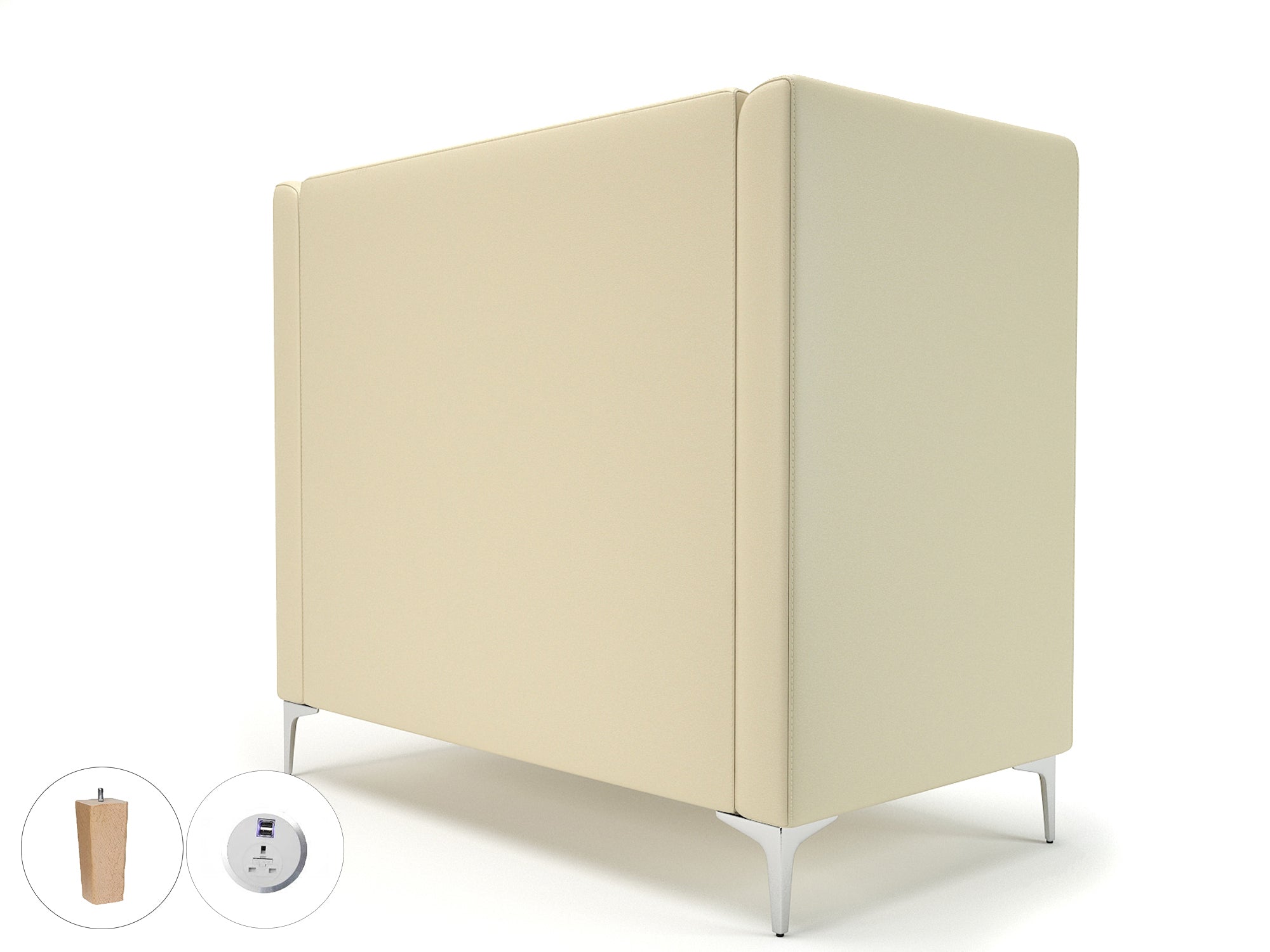 altus-128cm-wide-privacy-booth-in-cristina-marrone-ultima-faux-leather-with-socket Dynamic  Matt Black Colour Steel 
