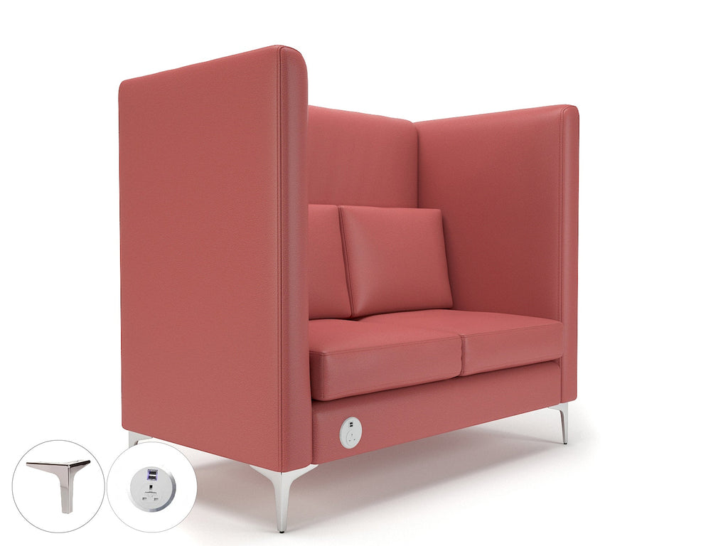 altus-128cm-wide-privacy-booth-in-cristina-marrone-ultima-faux-leather-with-socket Dynamic  Chrome Colour Taupe 