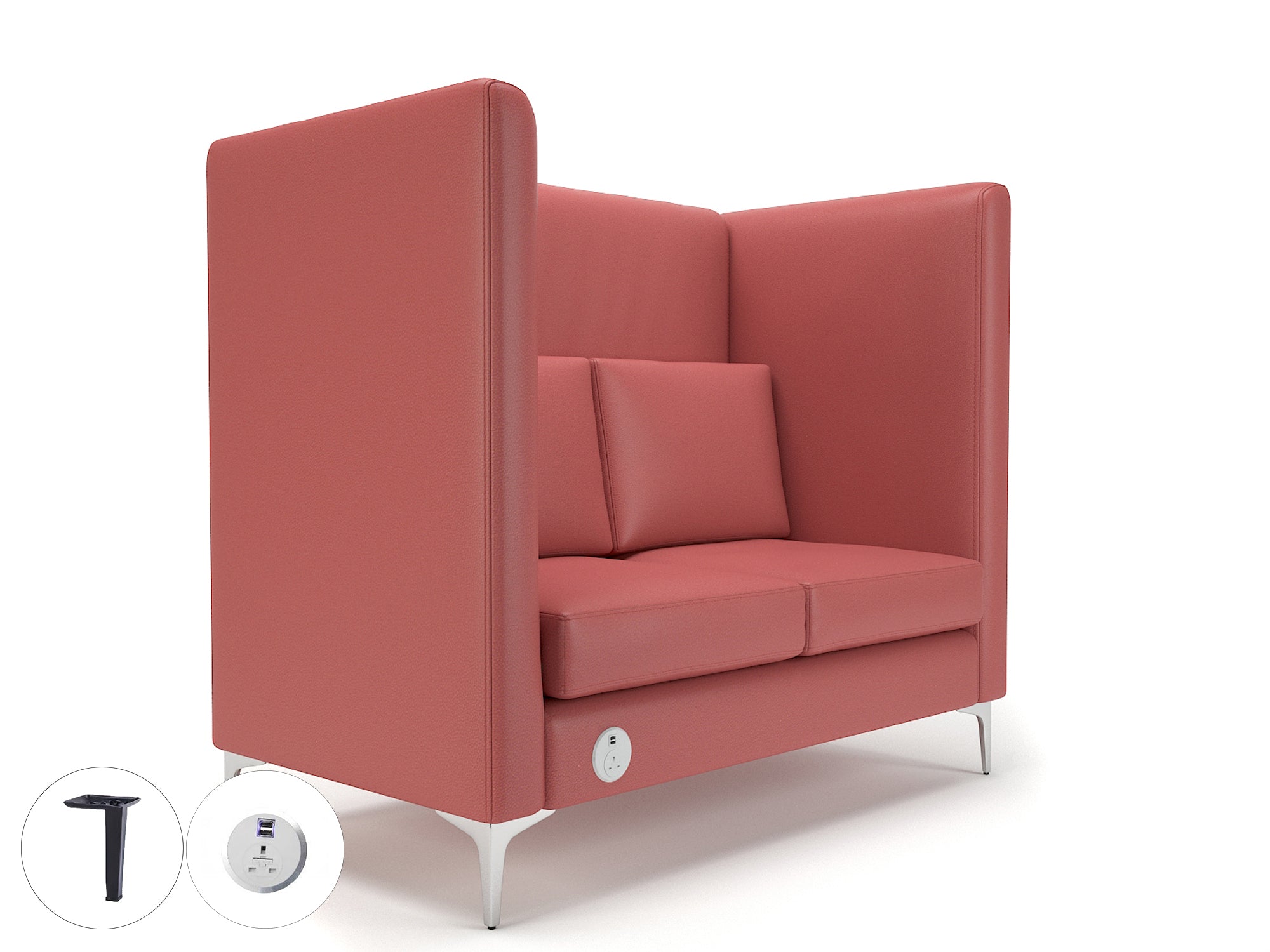 altus-128cm-wide-privacy-booth-in-cristina-marrone-ultima-faux-leather-with-socket Dynamic  Matt Black Colour Taupe 