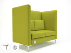 Altus 128cm Wide Privacy Booth in Warwick Dolly Fabric with Socket Chrome Colour Citron 