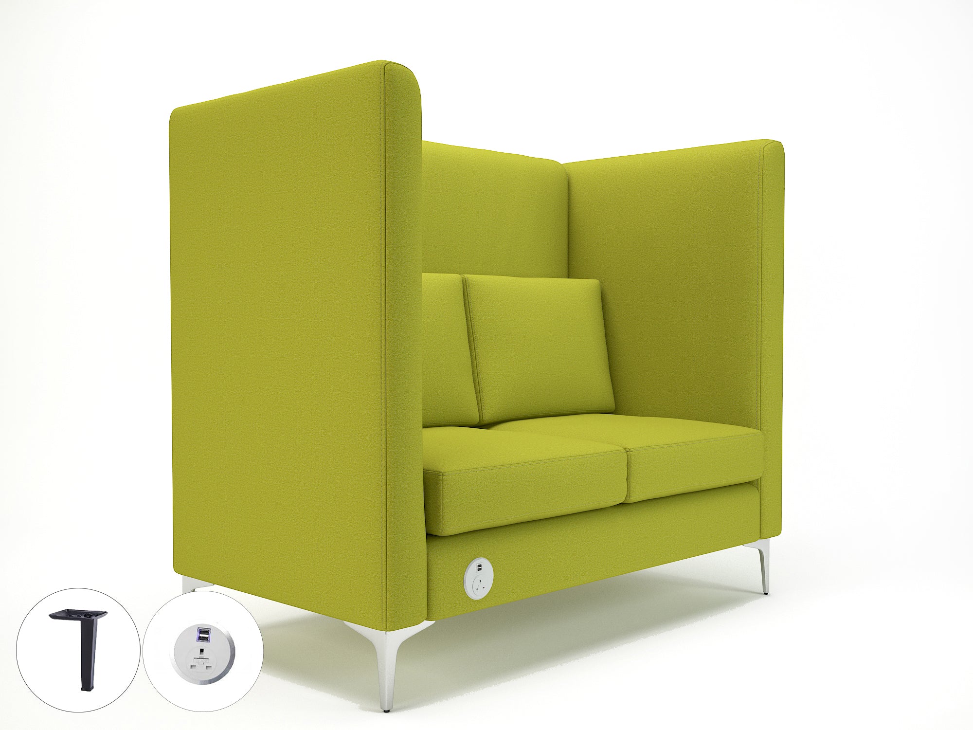 Office furniture altus-128cm-wide-privacy-booth-in-warwick-dolly-fabric-with-socket Dynamic  Chrome Colour Denim 