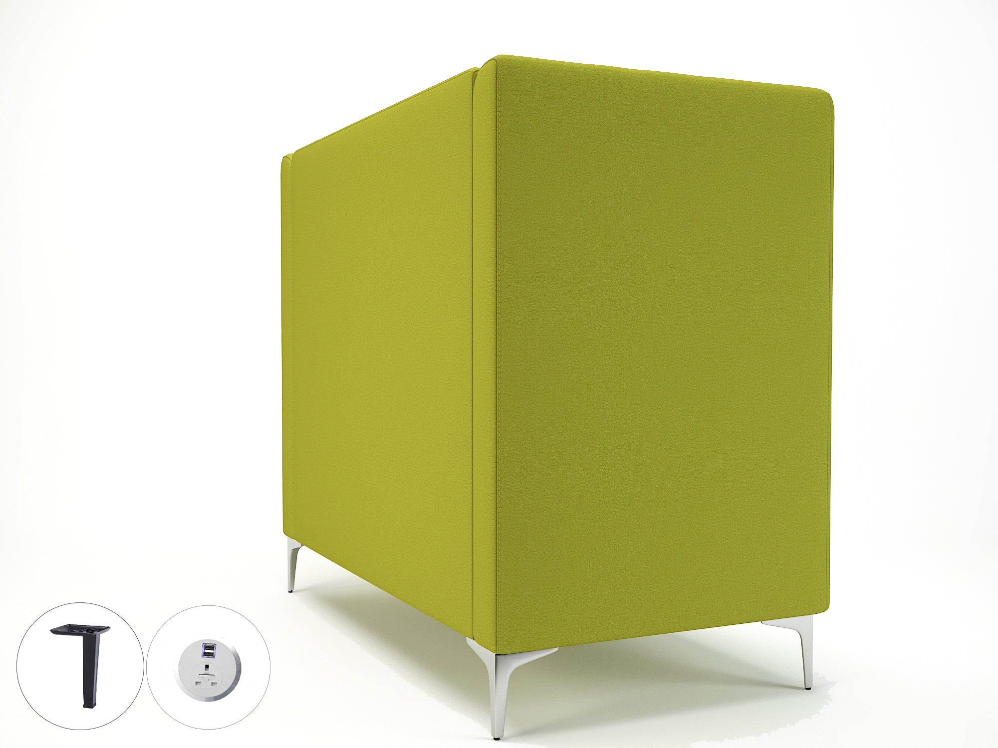 Office furniture altus-128cm-wide-privacy-booth-in-warwick-dolly-fabric-with-socket Dynamic  Matt Black Colour Denim 