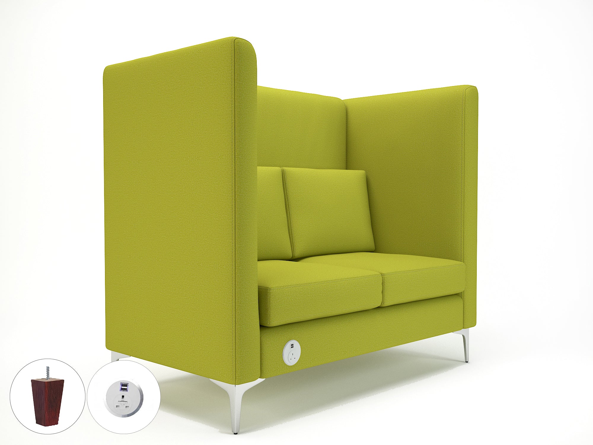 Office furniture altus-128cm-wide-privacy-booth-in-warwick-dolly-fabric-with-socket Dynamic  Chrome Colour Ebony 