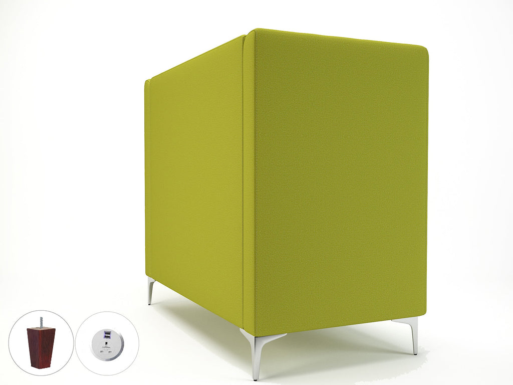 Office furniture altus-128cm-wide-privacy-booth-in-warwick-dolly-fabric-with-socket Dynamic  Matt Black Colour Ebony 