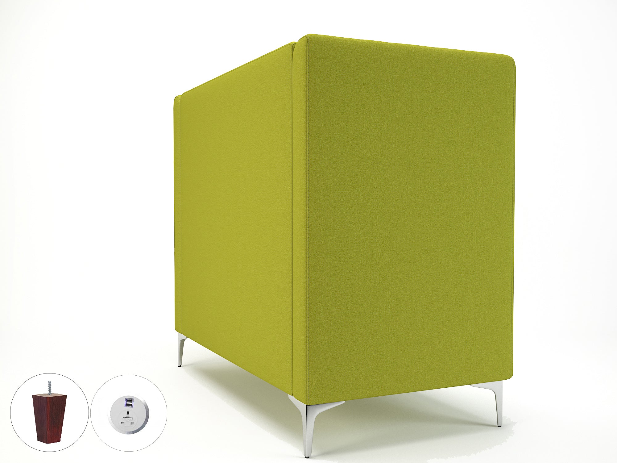 Office furniture altus-128cm-wide-privacy-booth-in-warwick-dolly-fabric-with-socket Dynamic  Matt Black Colour Ebony 